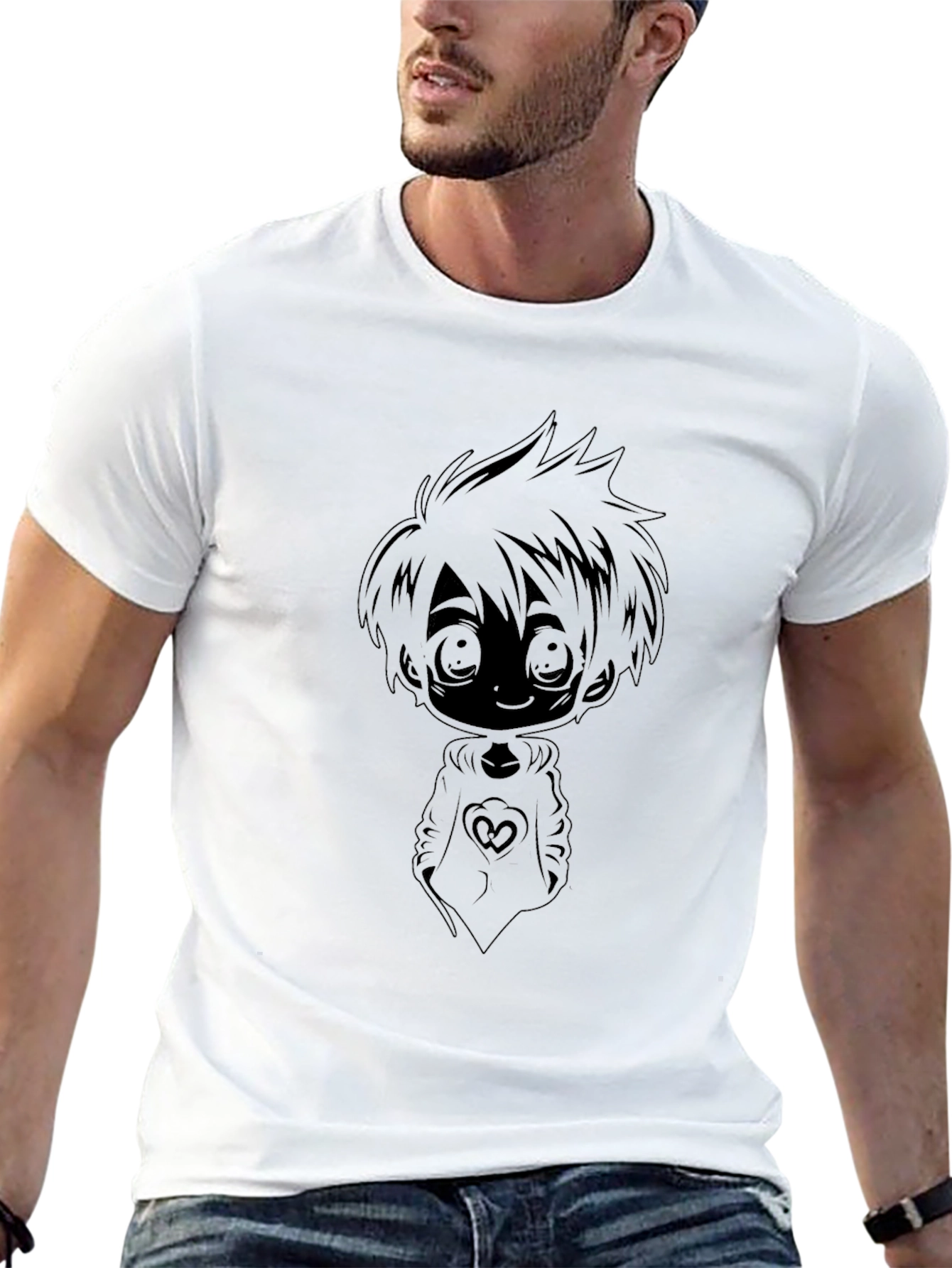 Anime Chibi Graphic Black T-Shirt