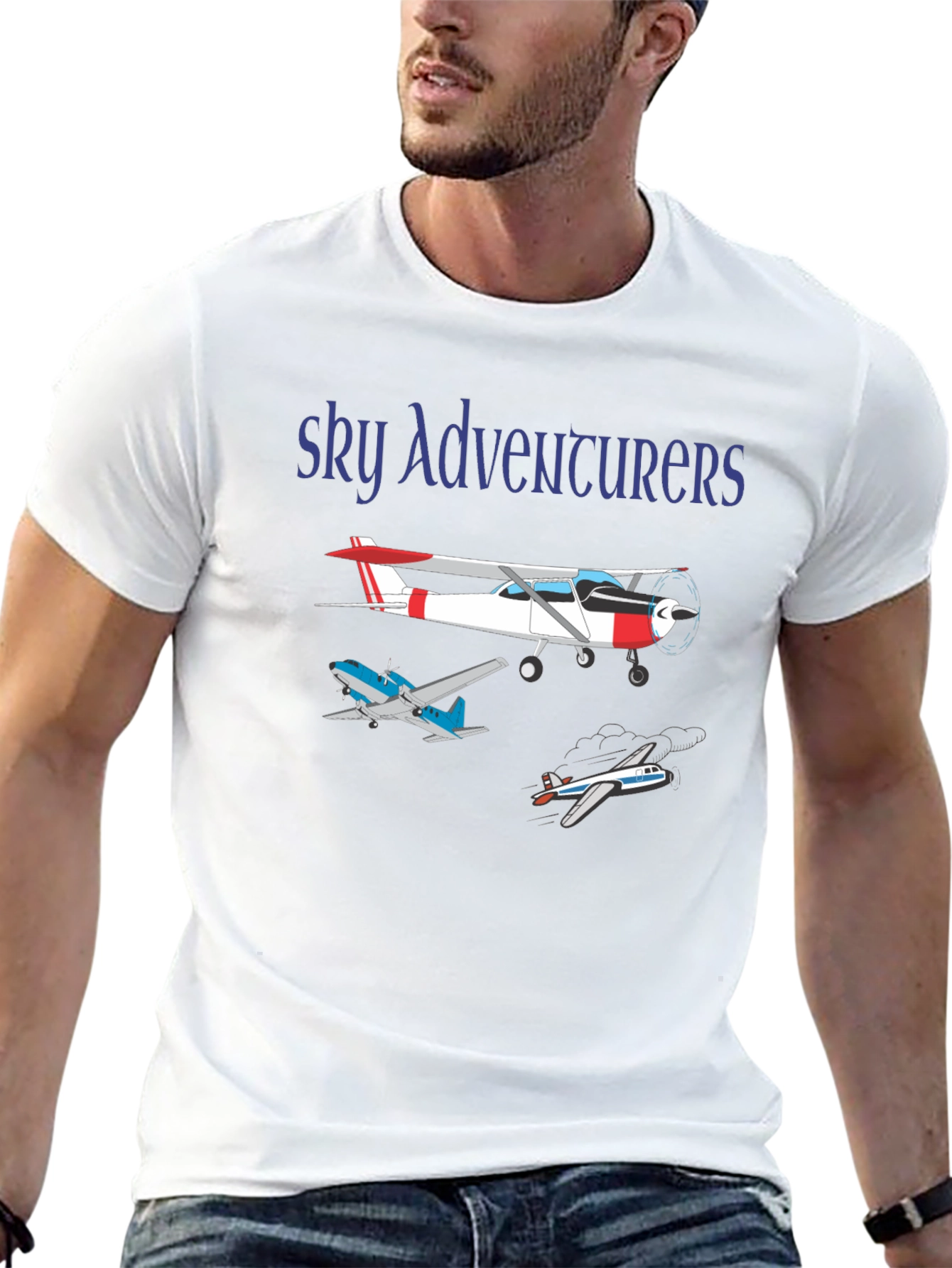 Sky Adventurers Graphic T-Shirt - Airplane Design
