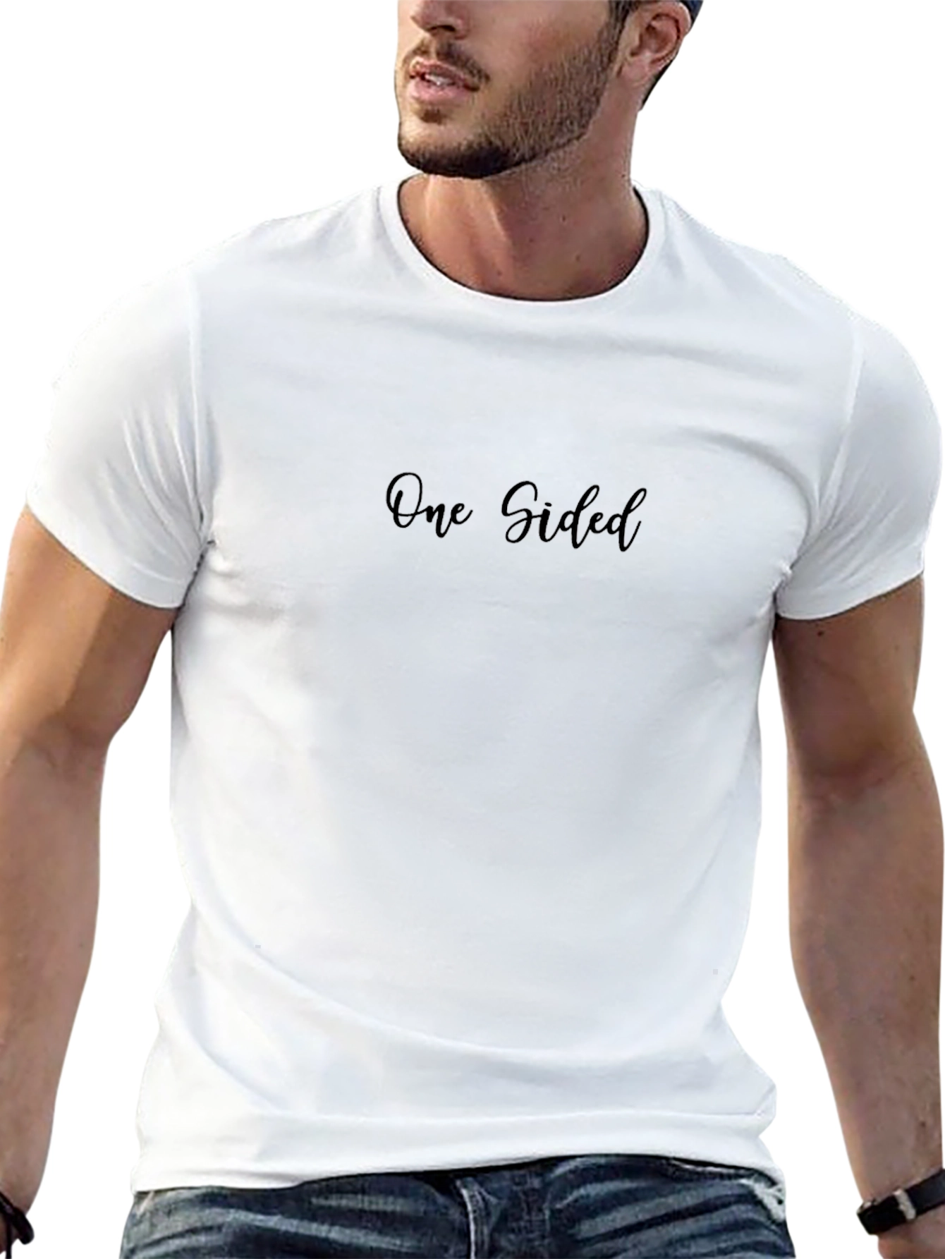 One Sided Black Graphic T-Shirt