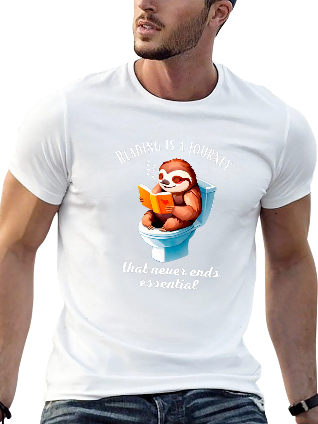 Funny Sloth Reading T-Shirt