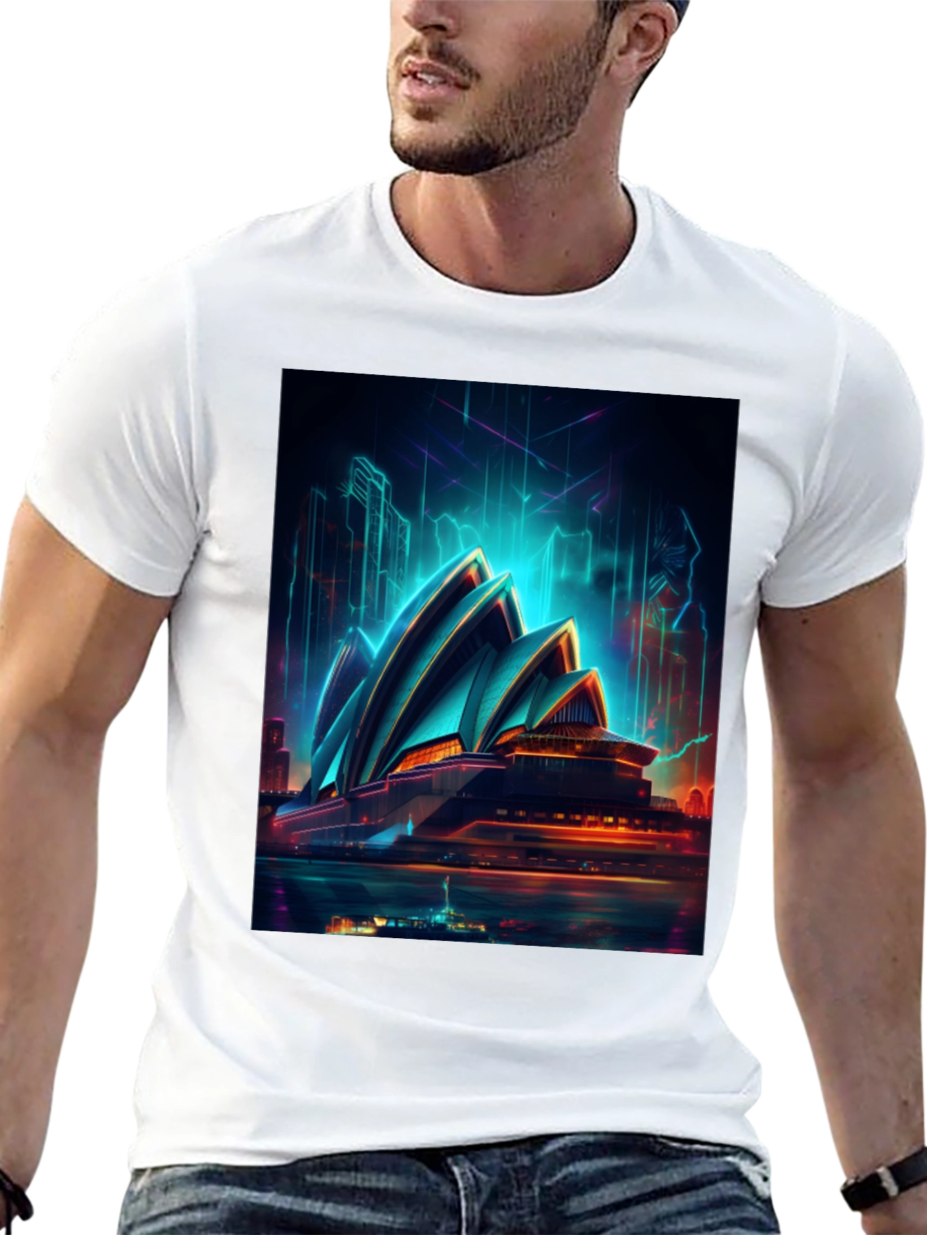 Sydney Opera House Graphic Tee - Modern Cityscape Art