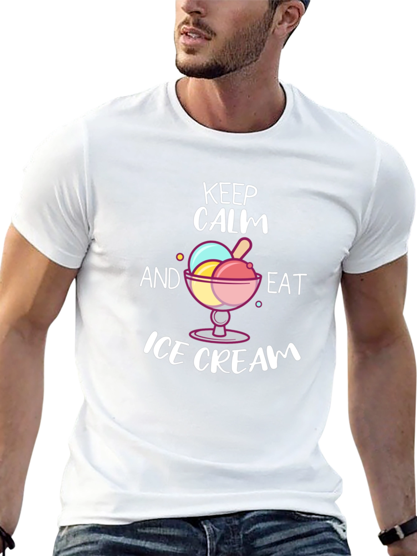 Keep Calm and Eat Ice Cream Graphic T-Shirt