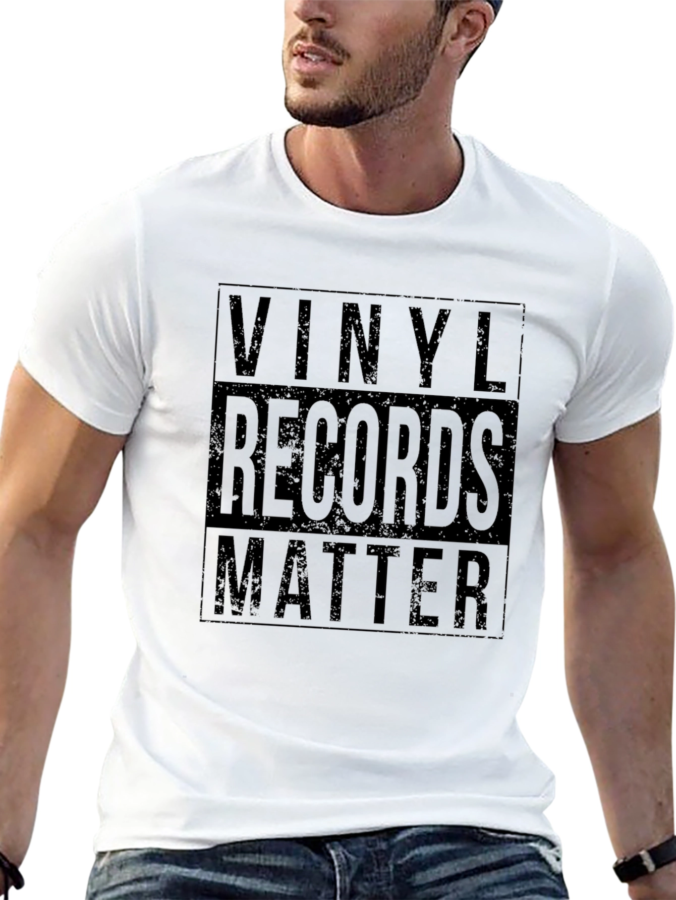 Vinyl Records Matter Black Graphic T-Shirt
