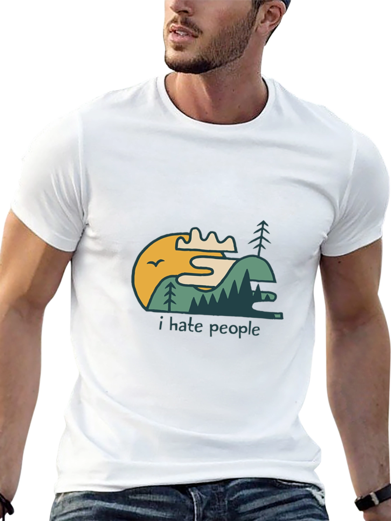 I Hate People Graphic Tee - Nature Scene T-Shirt