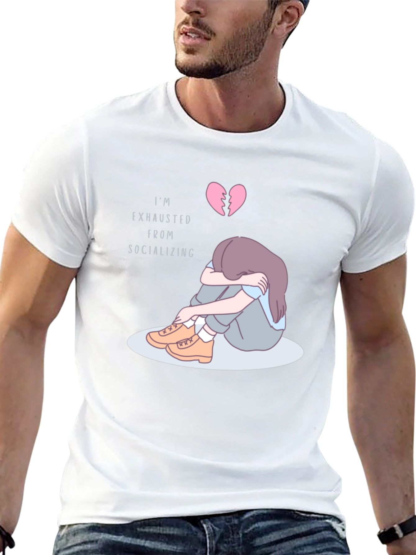 Im Exhausted From Socializing Graphic T-Shirt