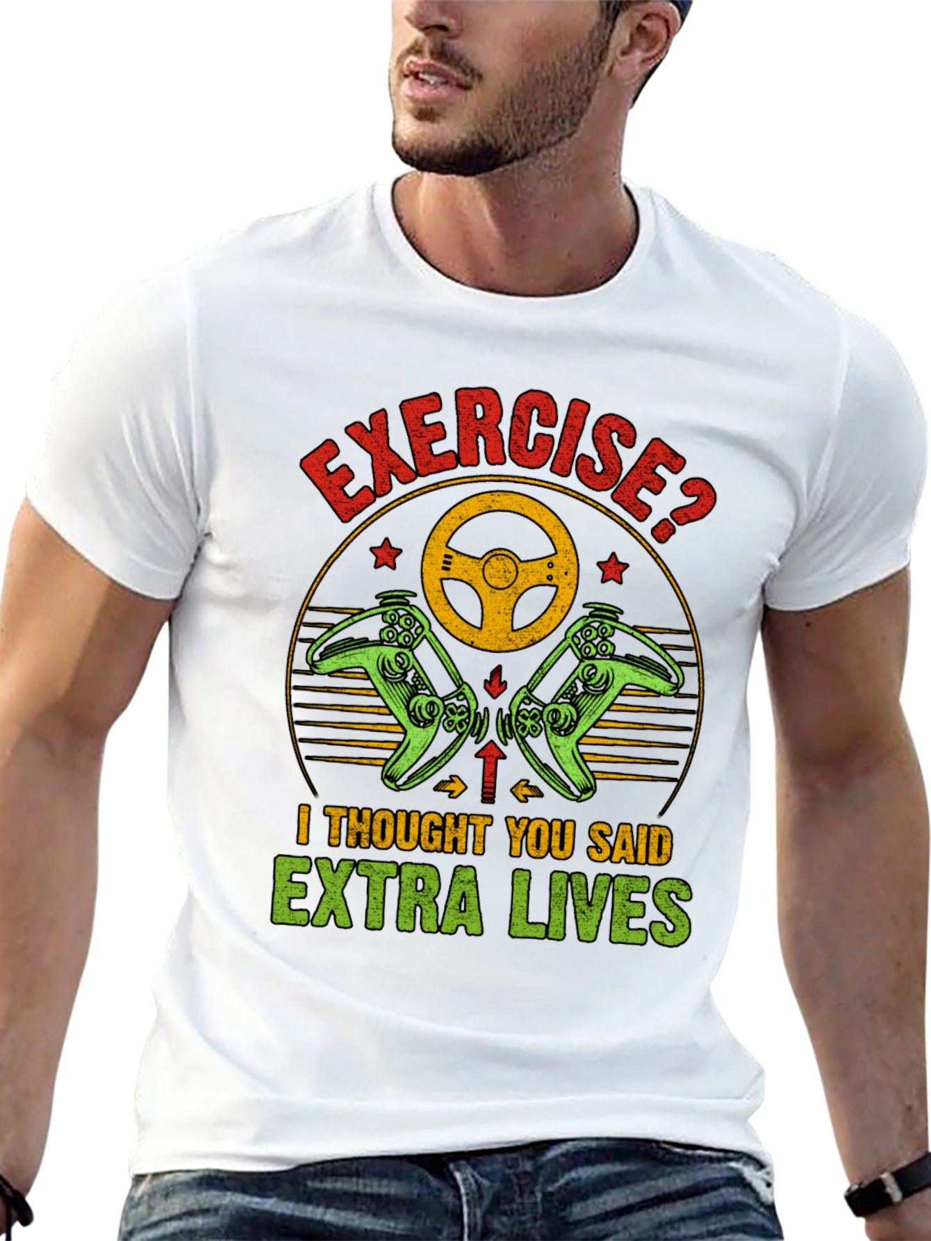 Funny Exercise Extra Lives Gaming T-Shirt