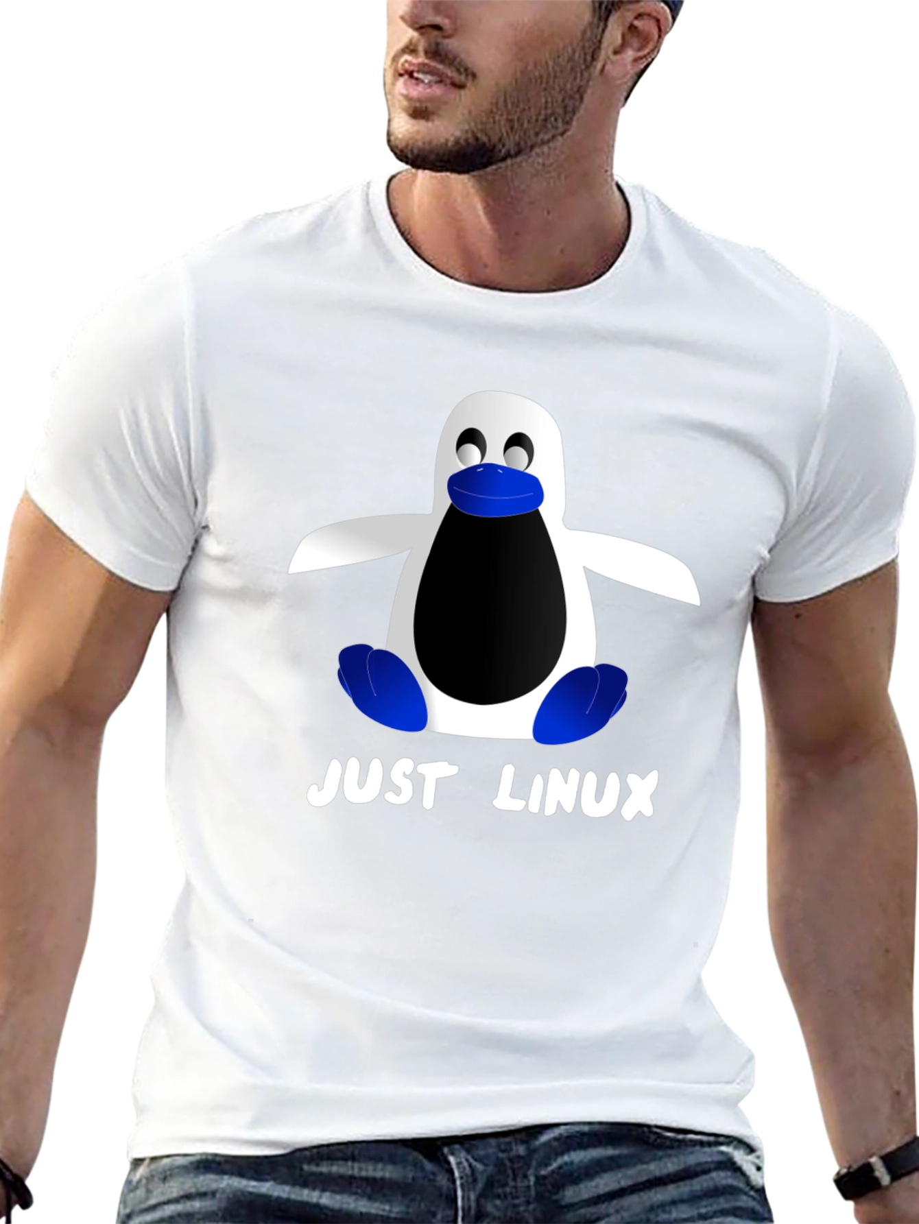 Just Linux Penguin Graphic T-Shirt - Black