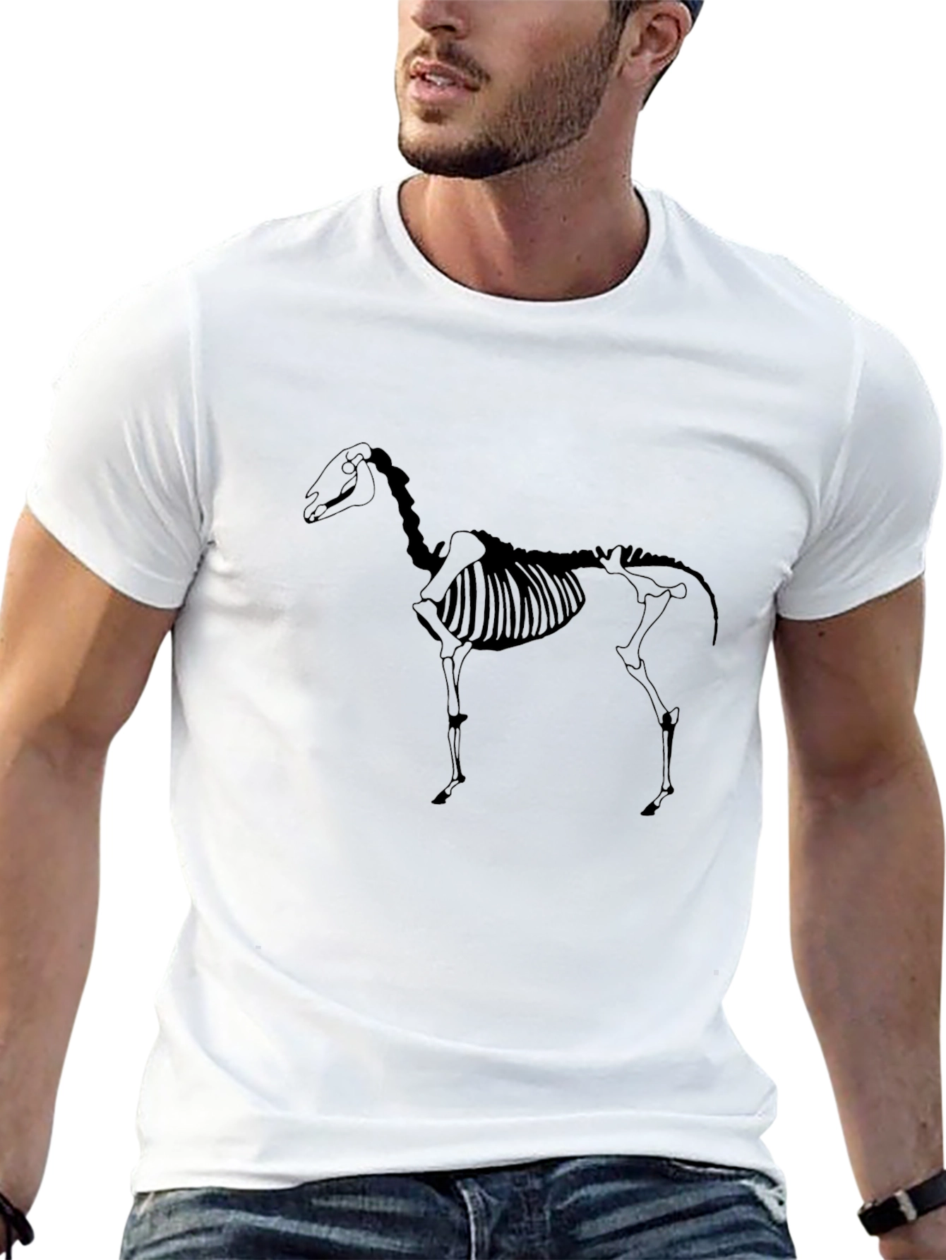 Equestrian Skeleton Graphic Tee - Black