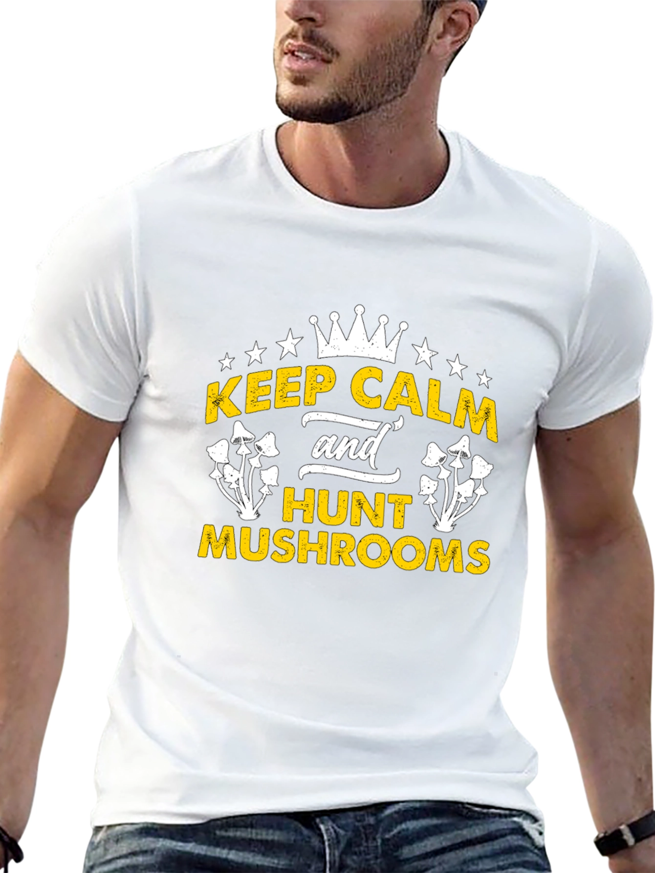Keep Calm Hunt Mushrooms Black Graphic Tee