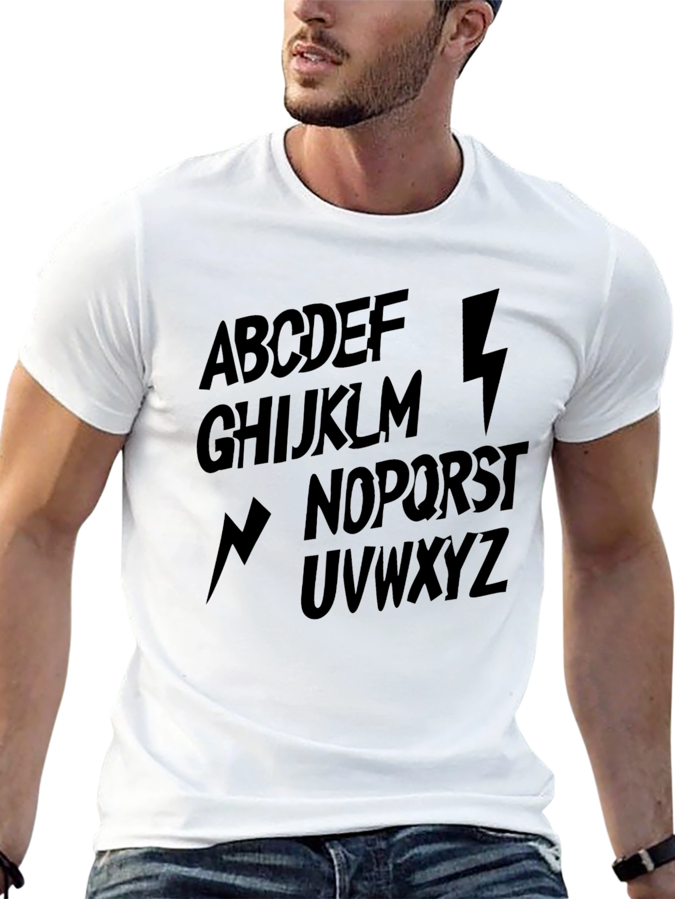 Alphabet Lightning Bolt Graphic T-Shirt