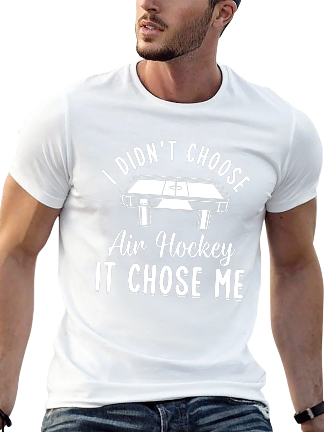 Air Hockey Chose Me Black T-Shirt