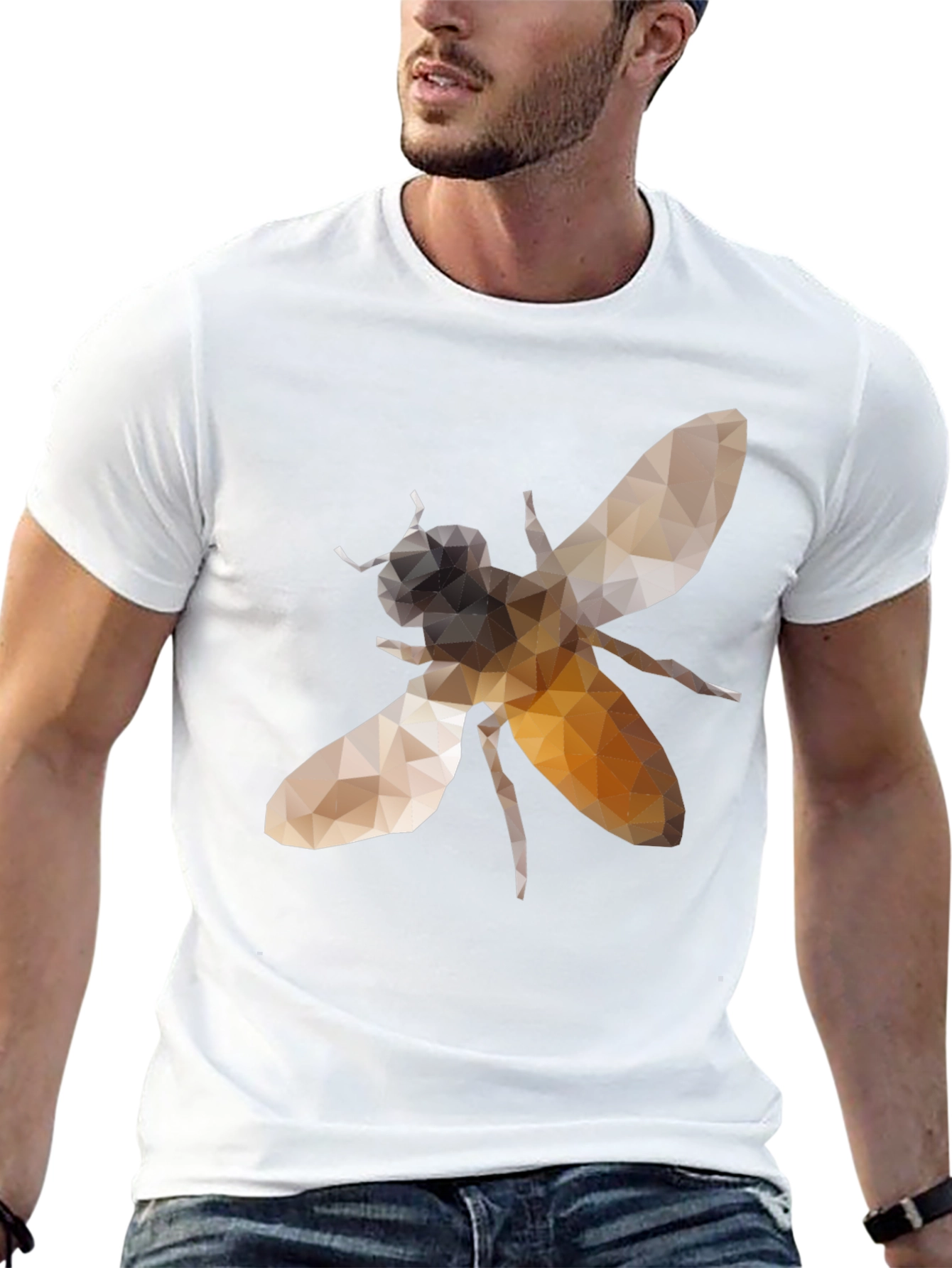 Geometric Bee Graphic T-Shirt