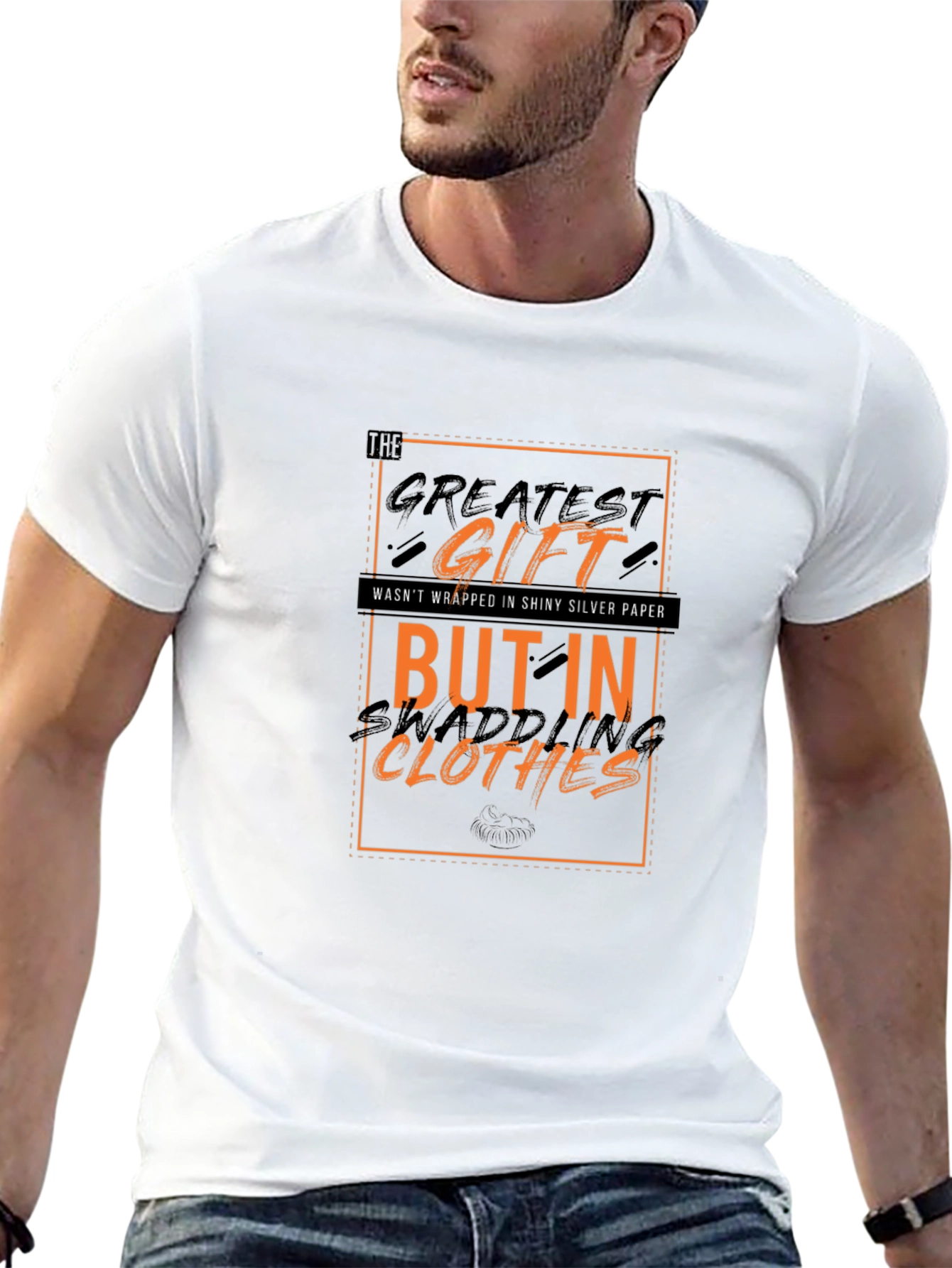 Greatest Gift Swaddling Clothes Black Graphic Tee