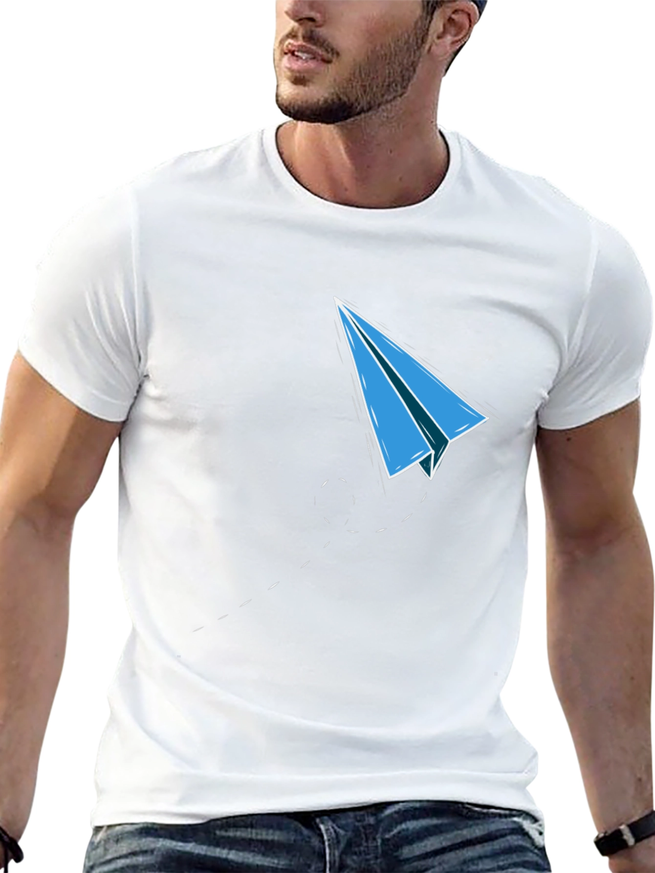 Paper Plane Graphic Tee - Mens Black T-Shirt