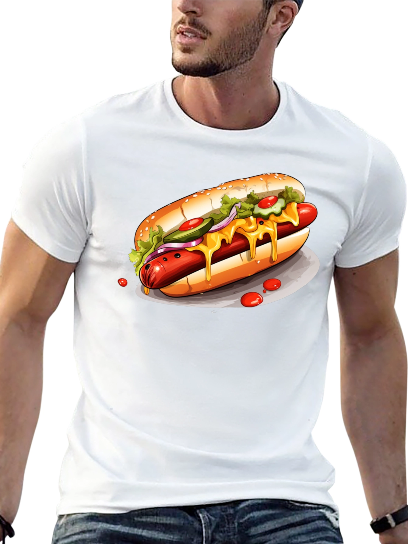 Hot Dog Graphic Tee - Black T-Shirt