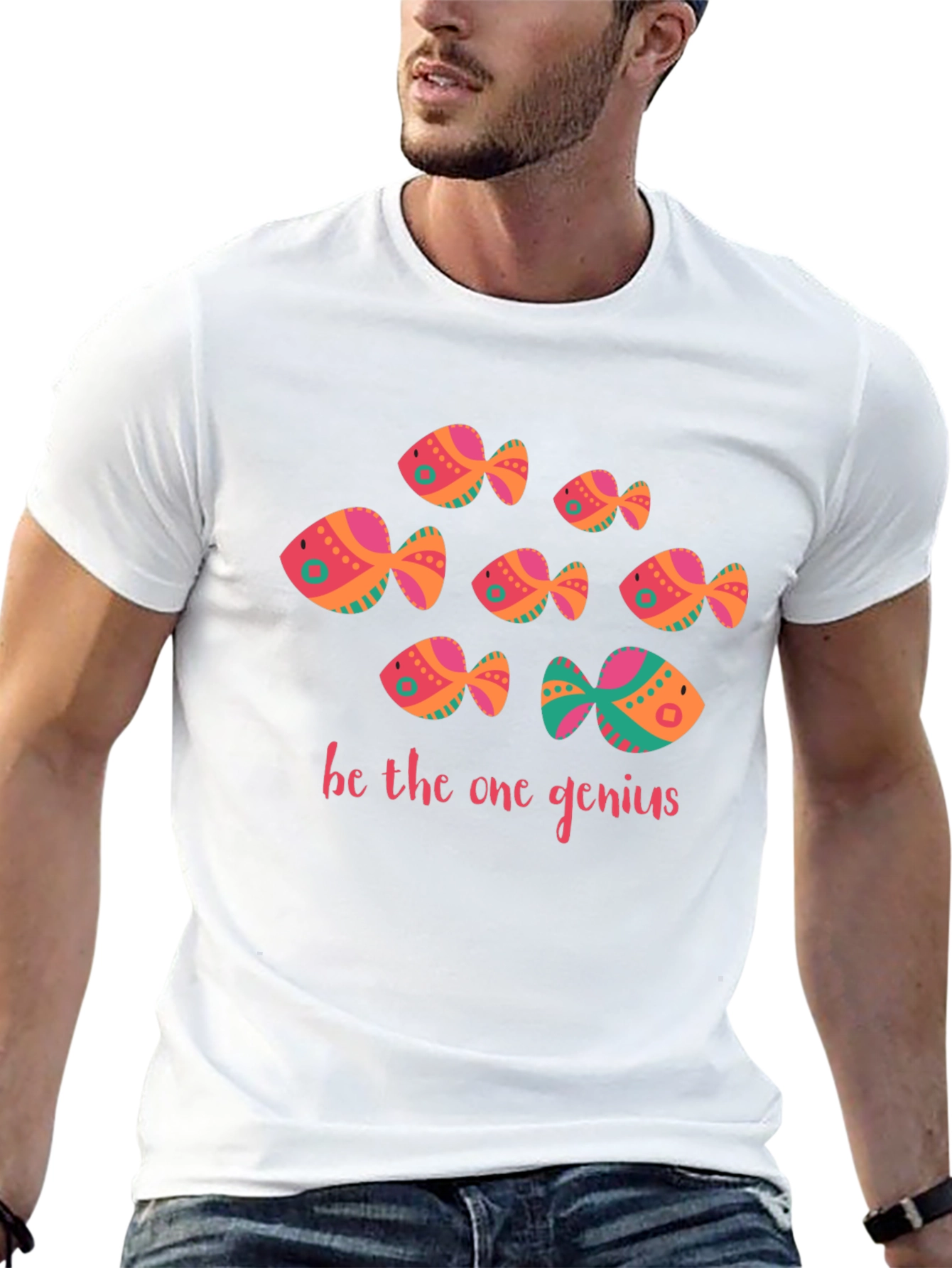 Be The One Genius Fish Graphic Tee - Black