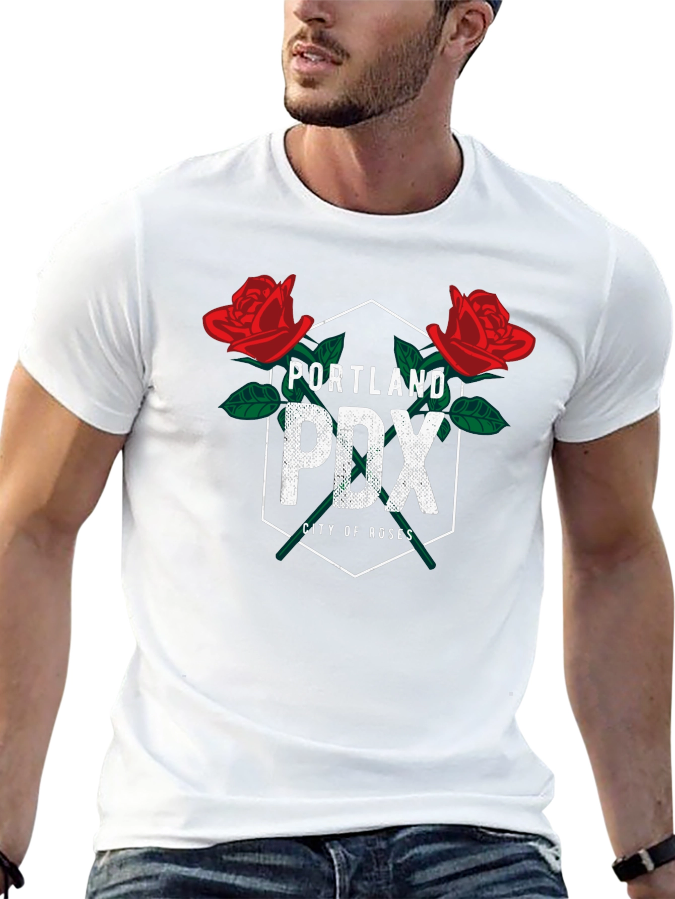 Portland PDX City of Roses Graphic T-Shirt