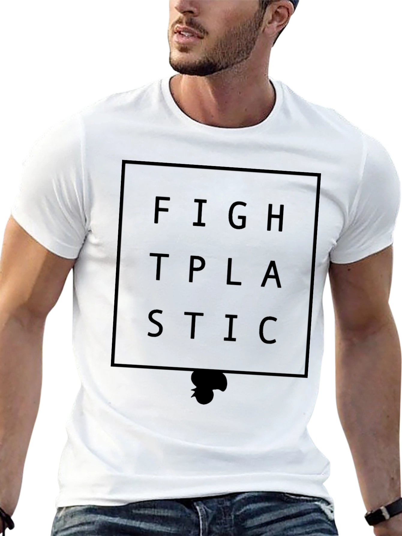 Fight Plastic Graphic Tee - Black