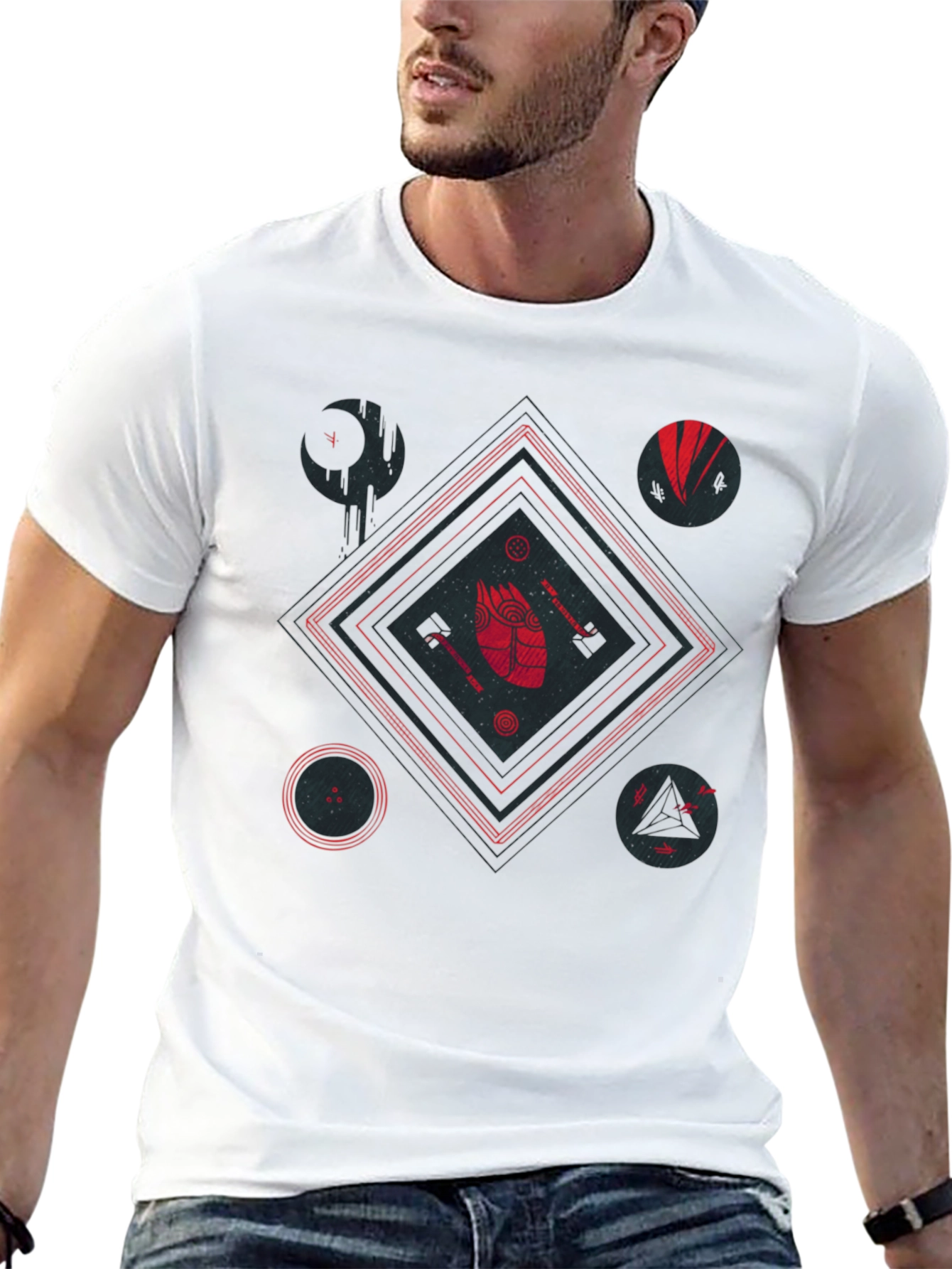 Abstract Graphic T-Shirt Black Tee Unique Design