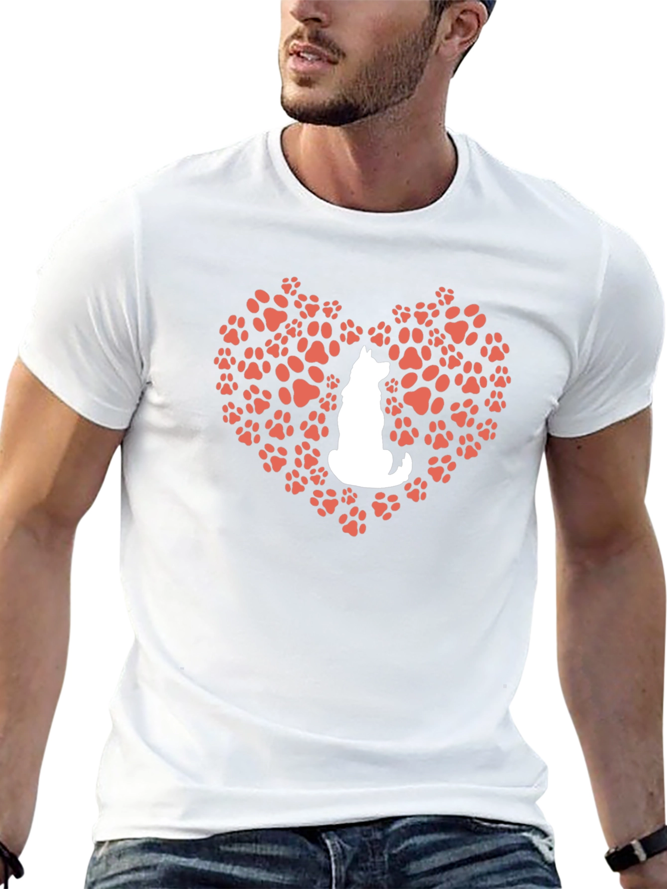 Dog Paw Heart T-Shirt - Love My Pet!