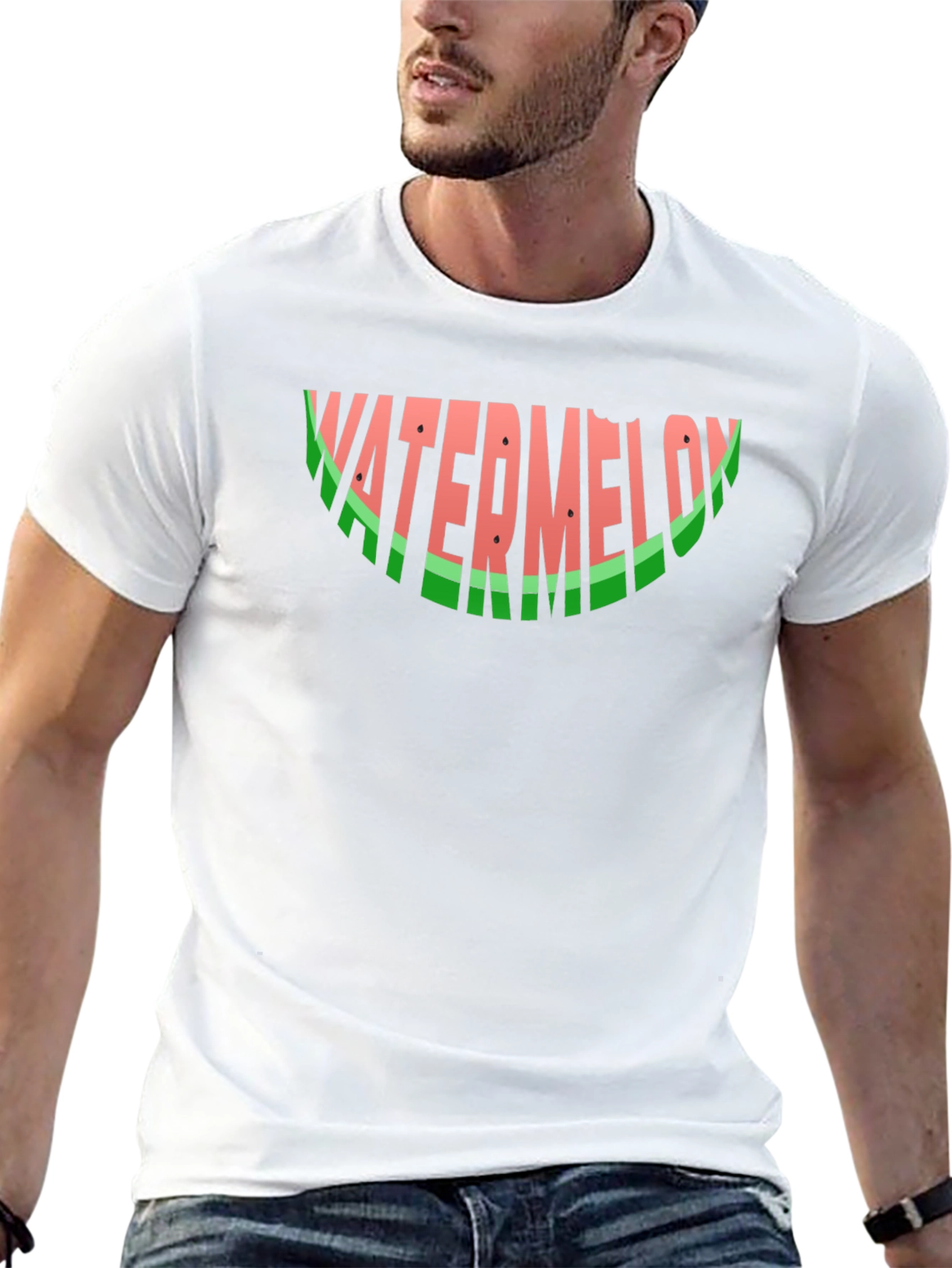 Watermelon Word Art Black Graphic T-Shirt