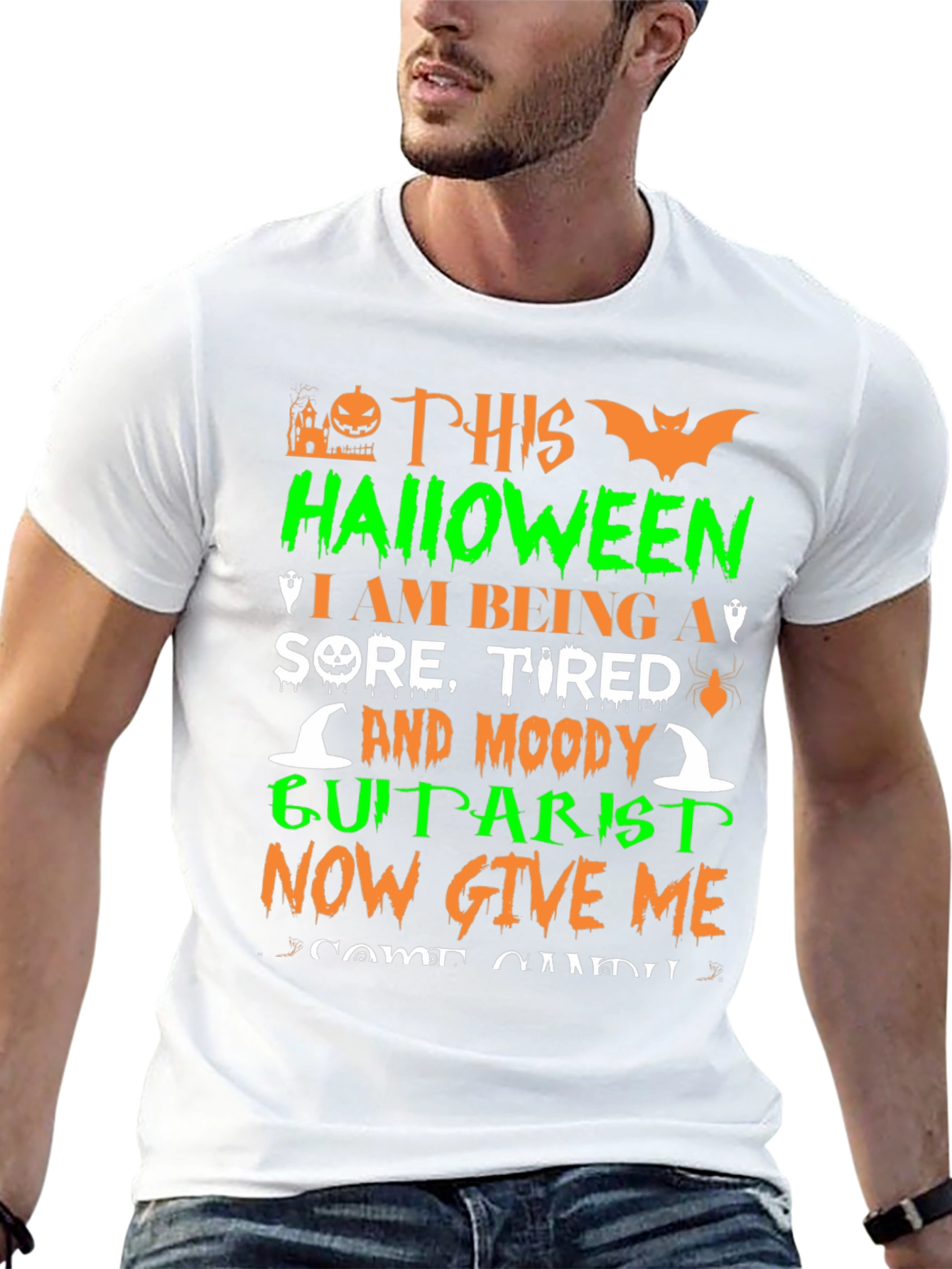 Halloween Guitarist Graphic T-Shirt