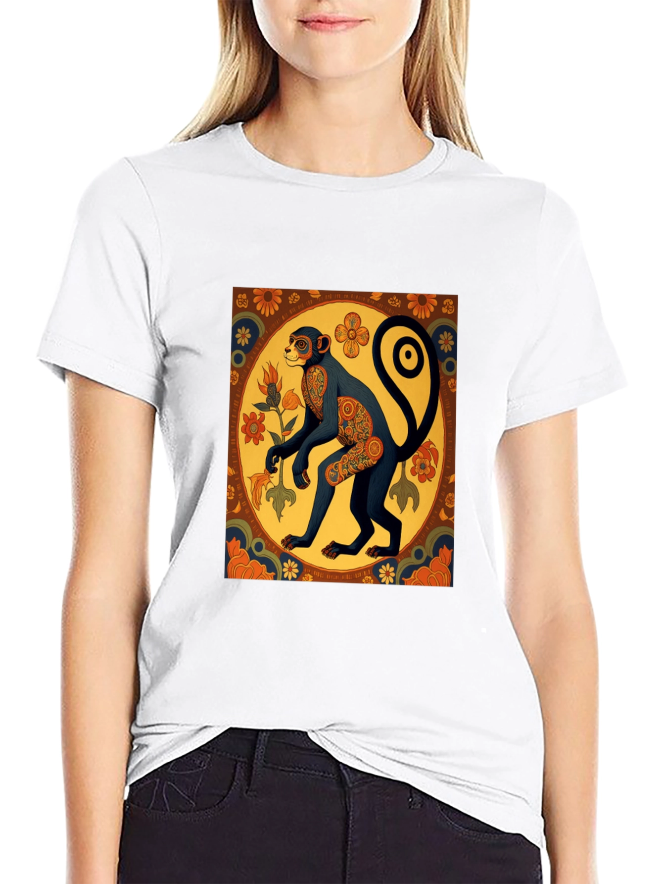 Retro Monkey Art Graphic Tee