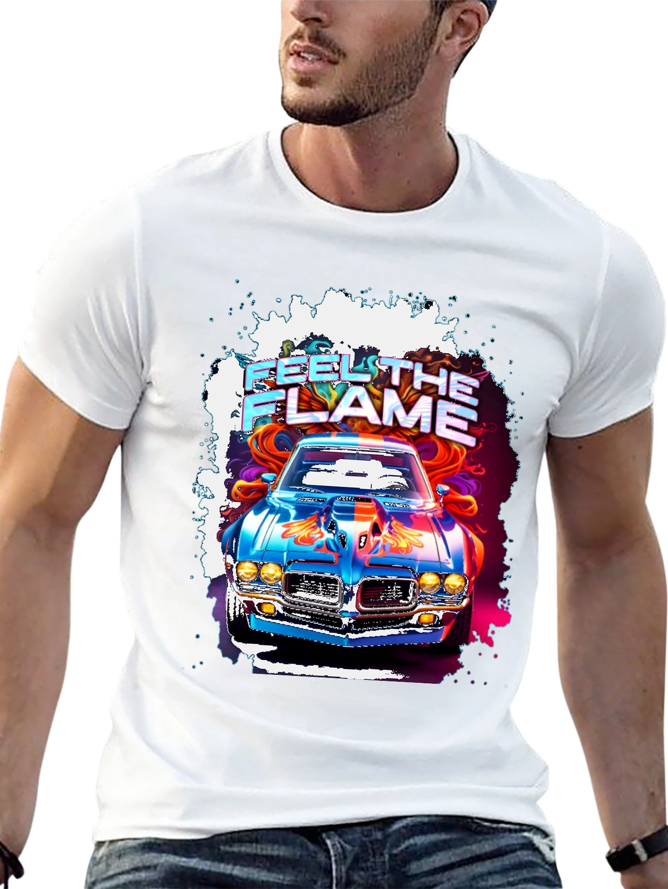 Feel The Flame Car Graphic T-Shirt