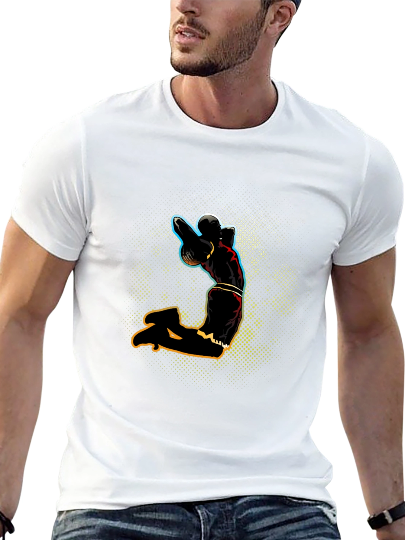 Black T-Shirt with Sport Graphic