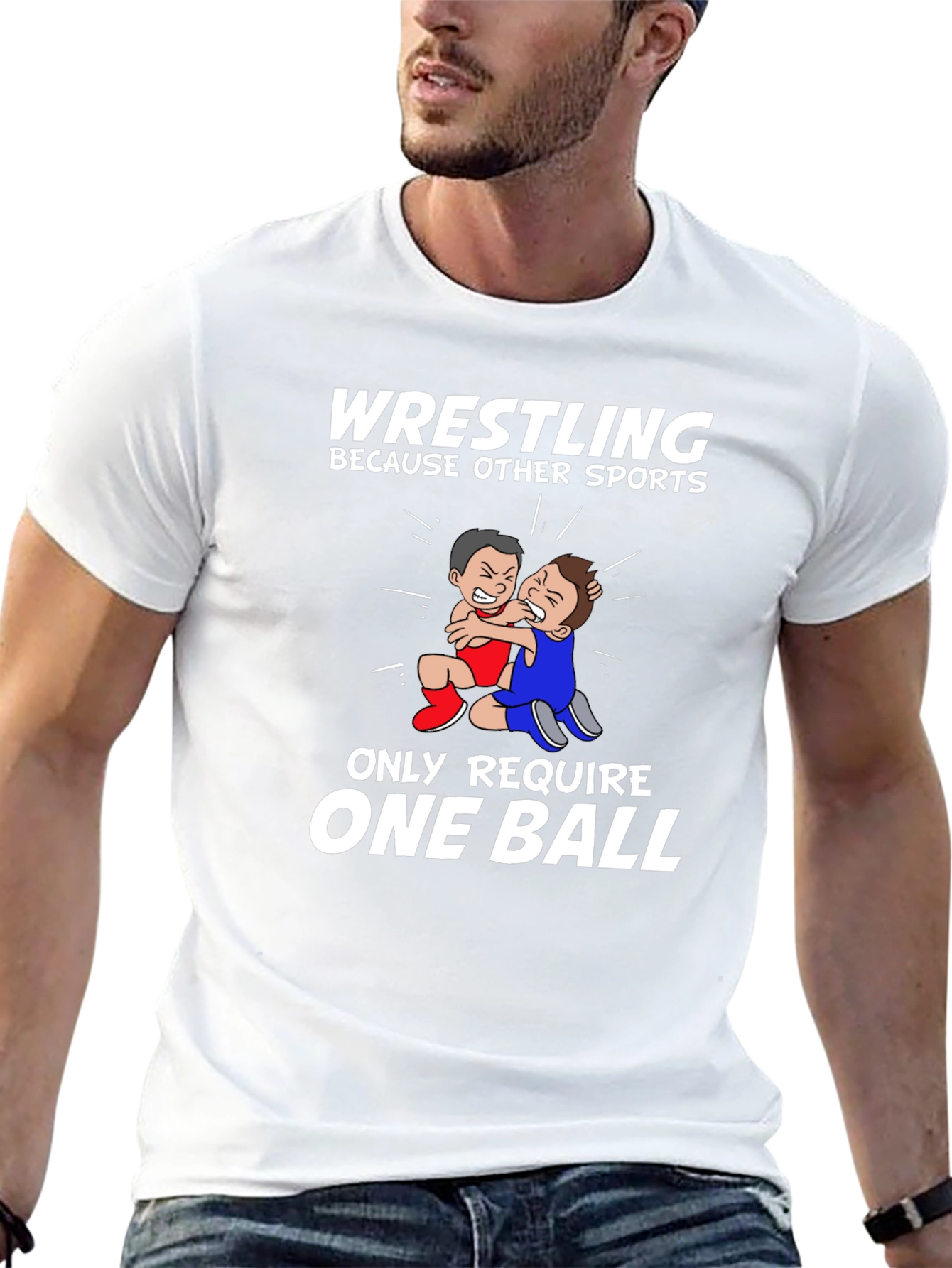 Wrestling Two Balls Graphic Tee