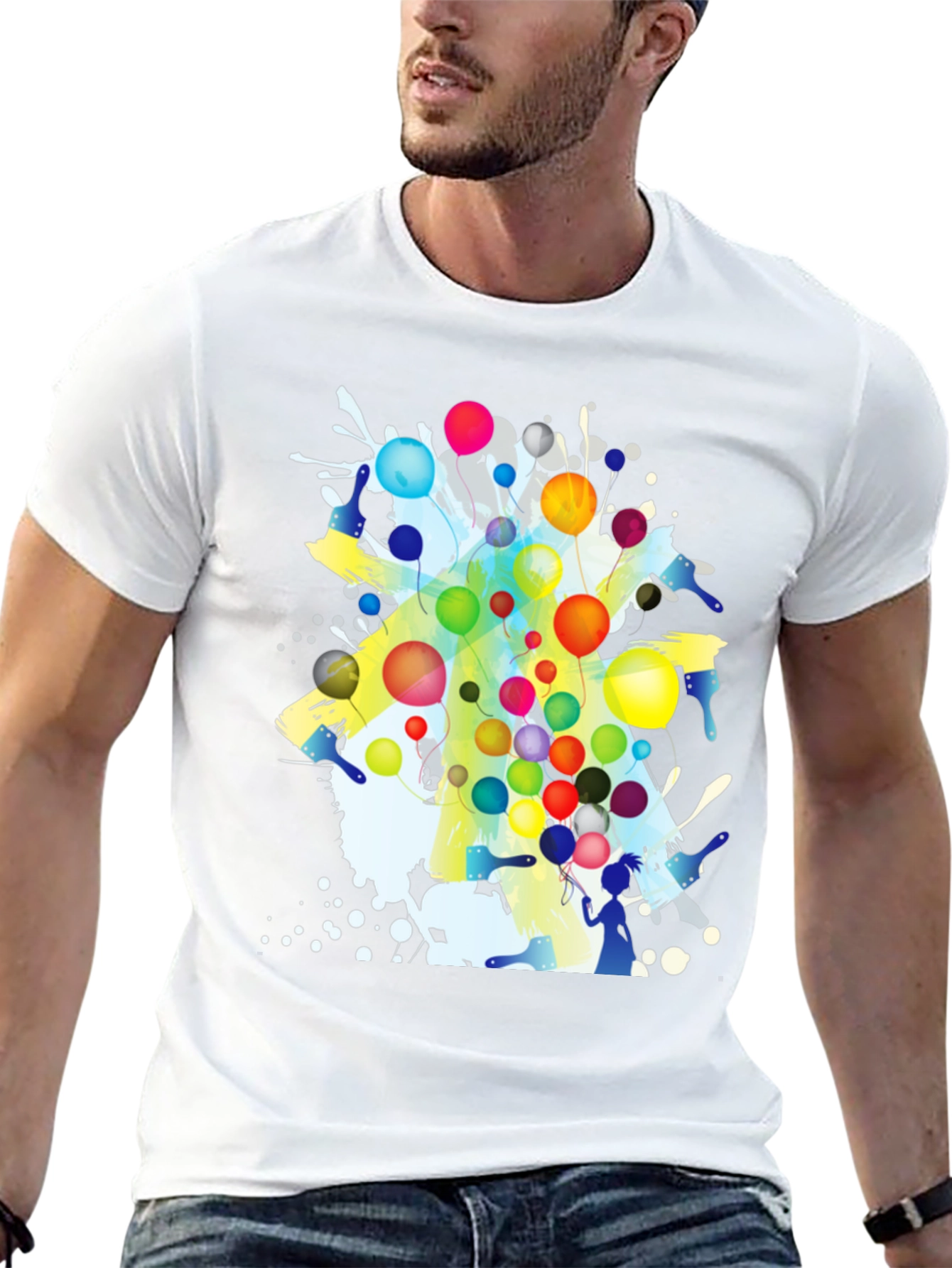 Artistic Graphic Print Crew Neck T-Shirt