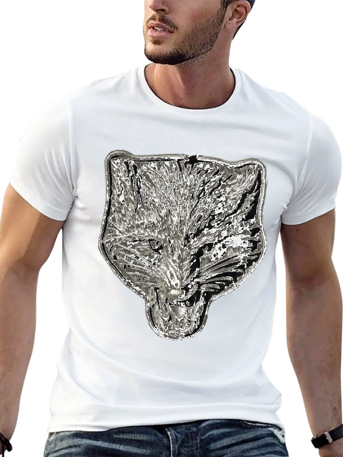 Wolf Graphic Tee - Black Cotton Blend