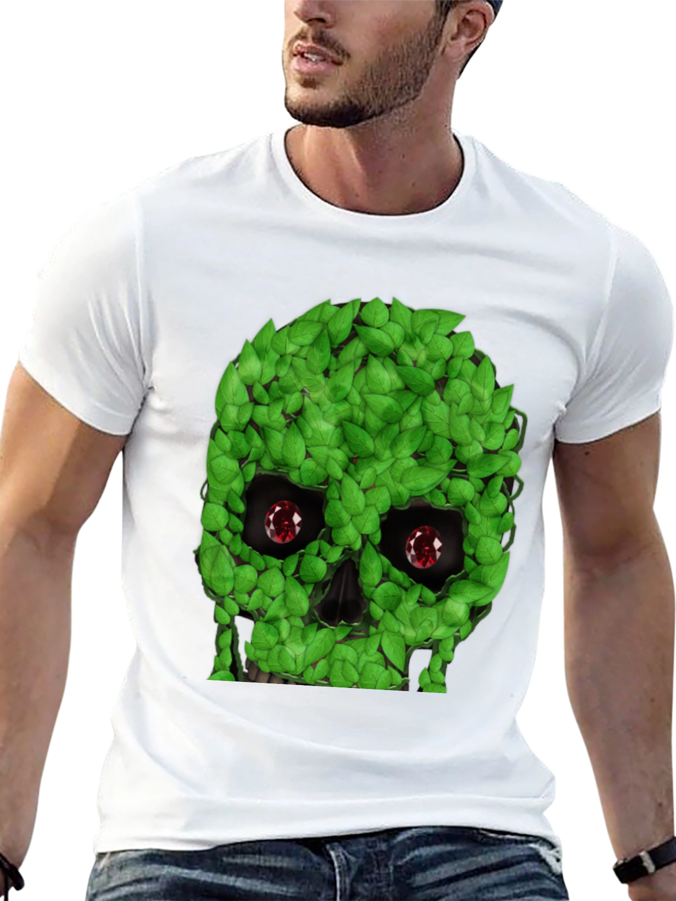 Leaf Skull Graphic T-Shirt - Unique Design