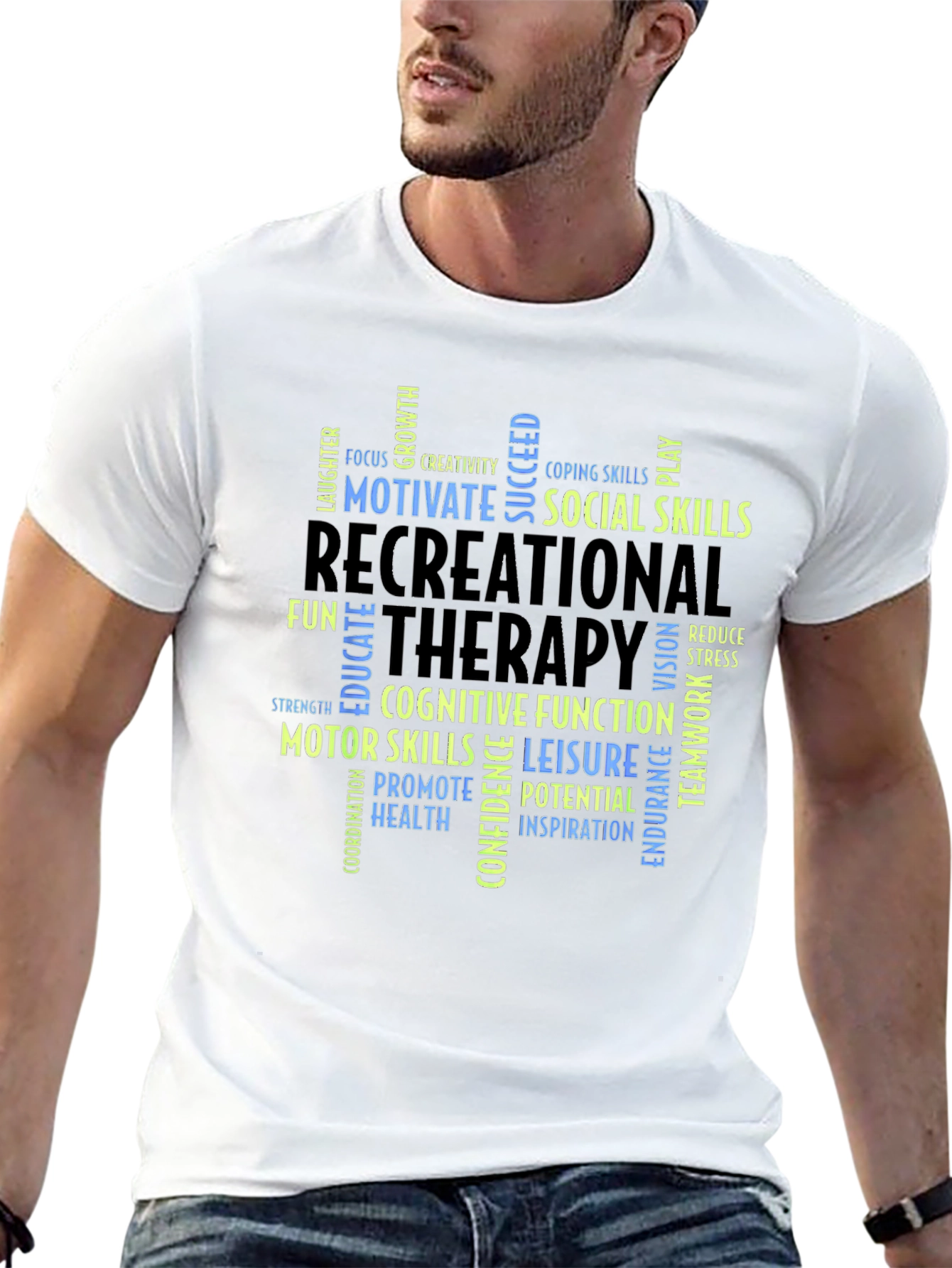 Recreational Therapy Word Art T-Shirt
