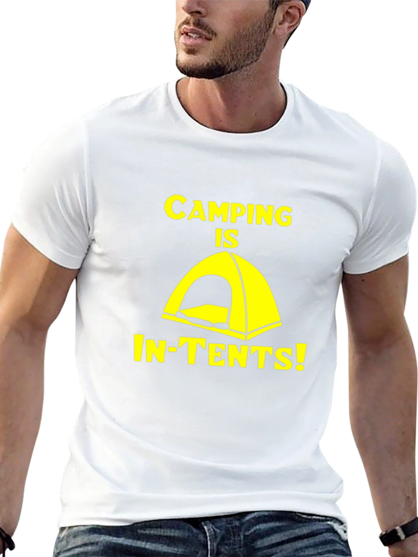 Camping Is In-Tents! Novelty Graphic T-Shirt