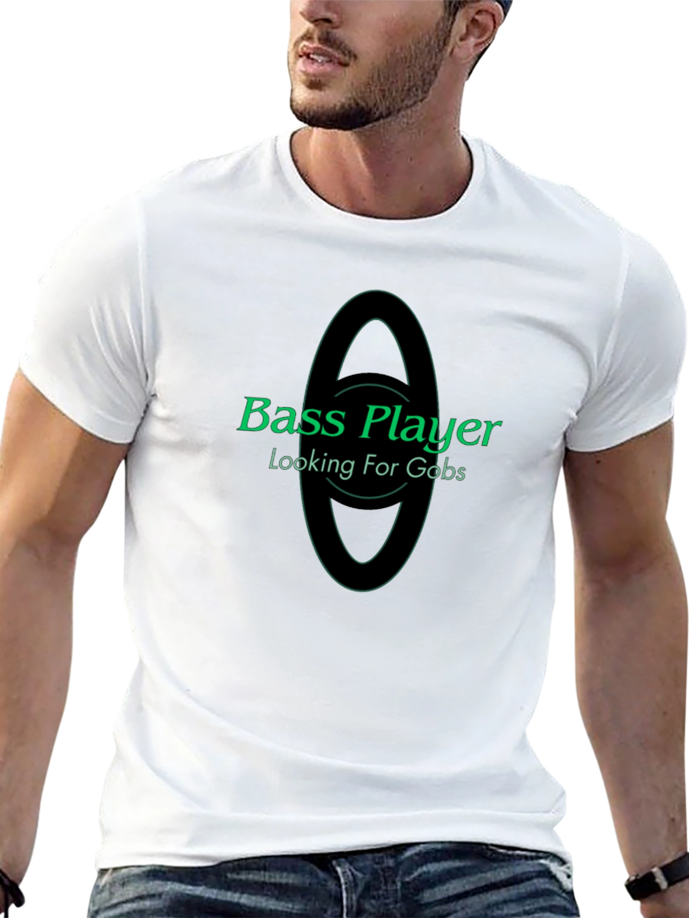 Bass Player Looking For Gobs Black T-Shirt