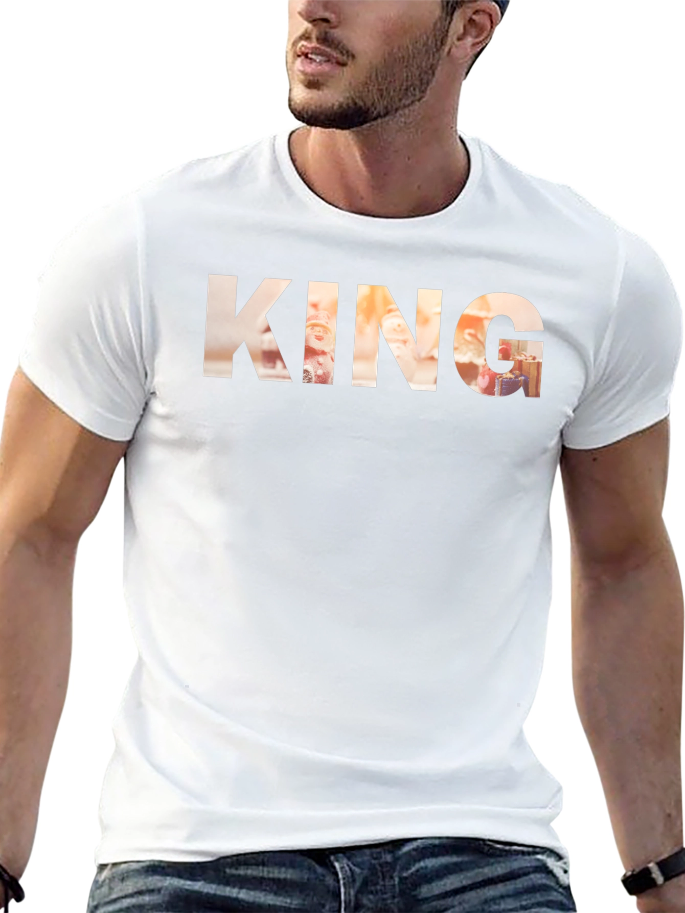 King Graphic Print Crew Neck T-Shirt