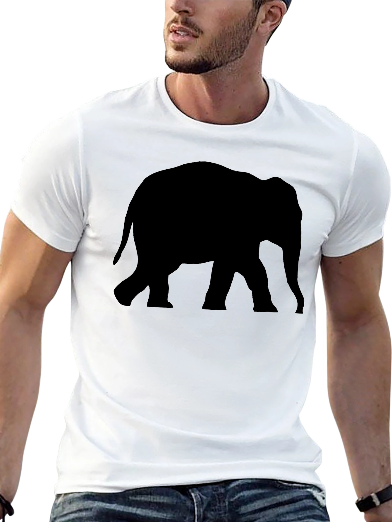 Elephant Silhouette Black T-Shirt