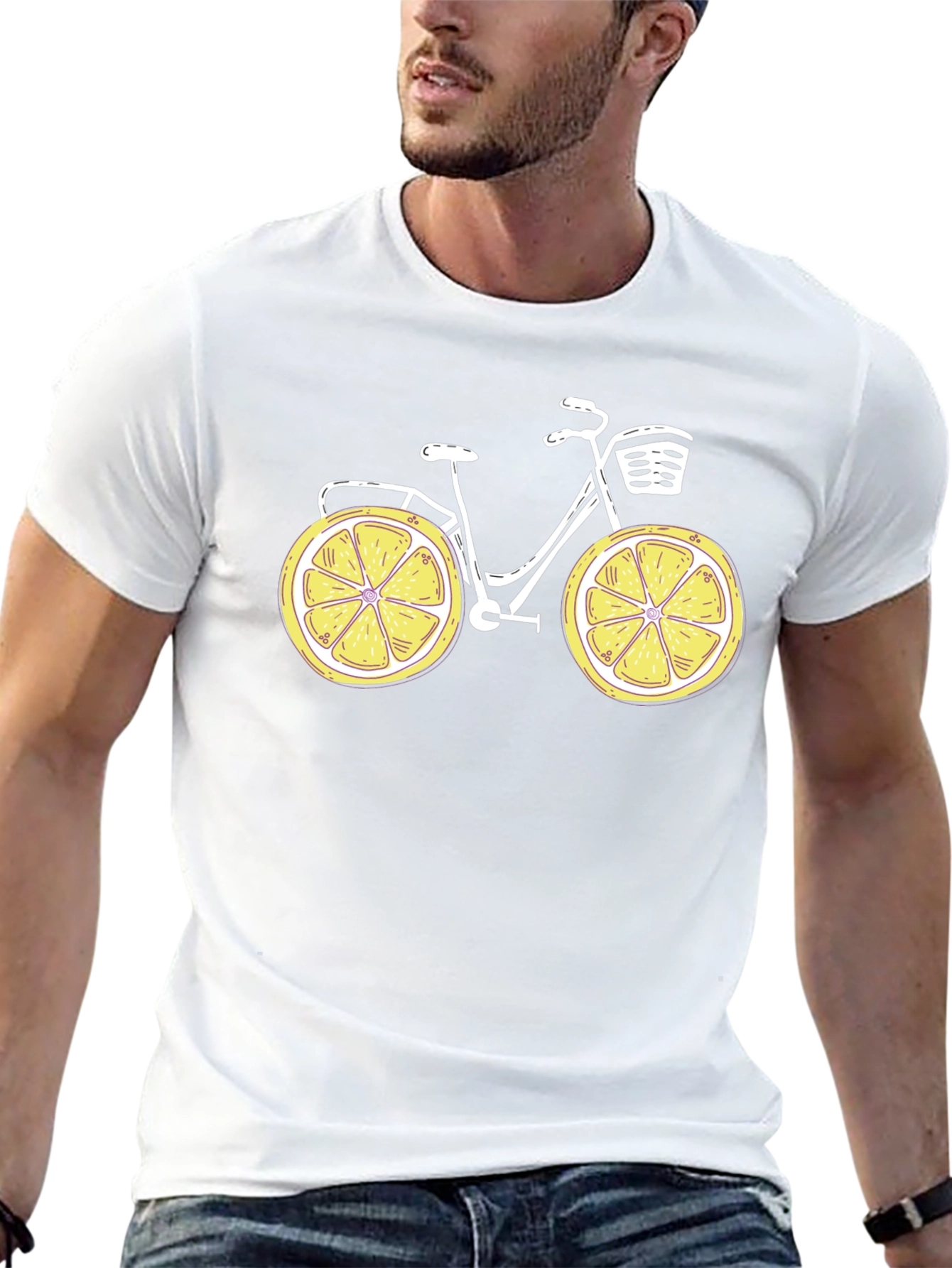 Lemon Bike Graphic T-Shirt - Fun & Quirky Design