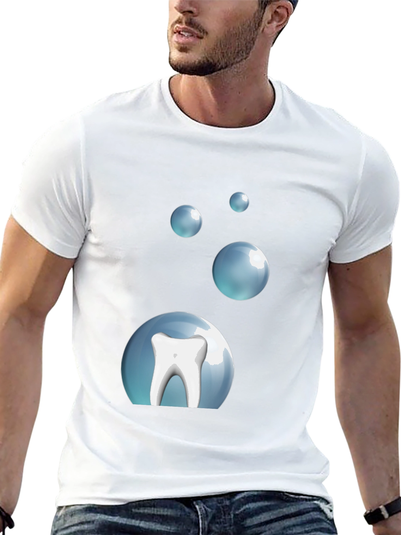 Tooth Bubble T-Shirt - Black Cotton Dental Tee