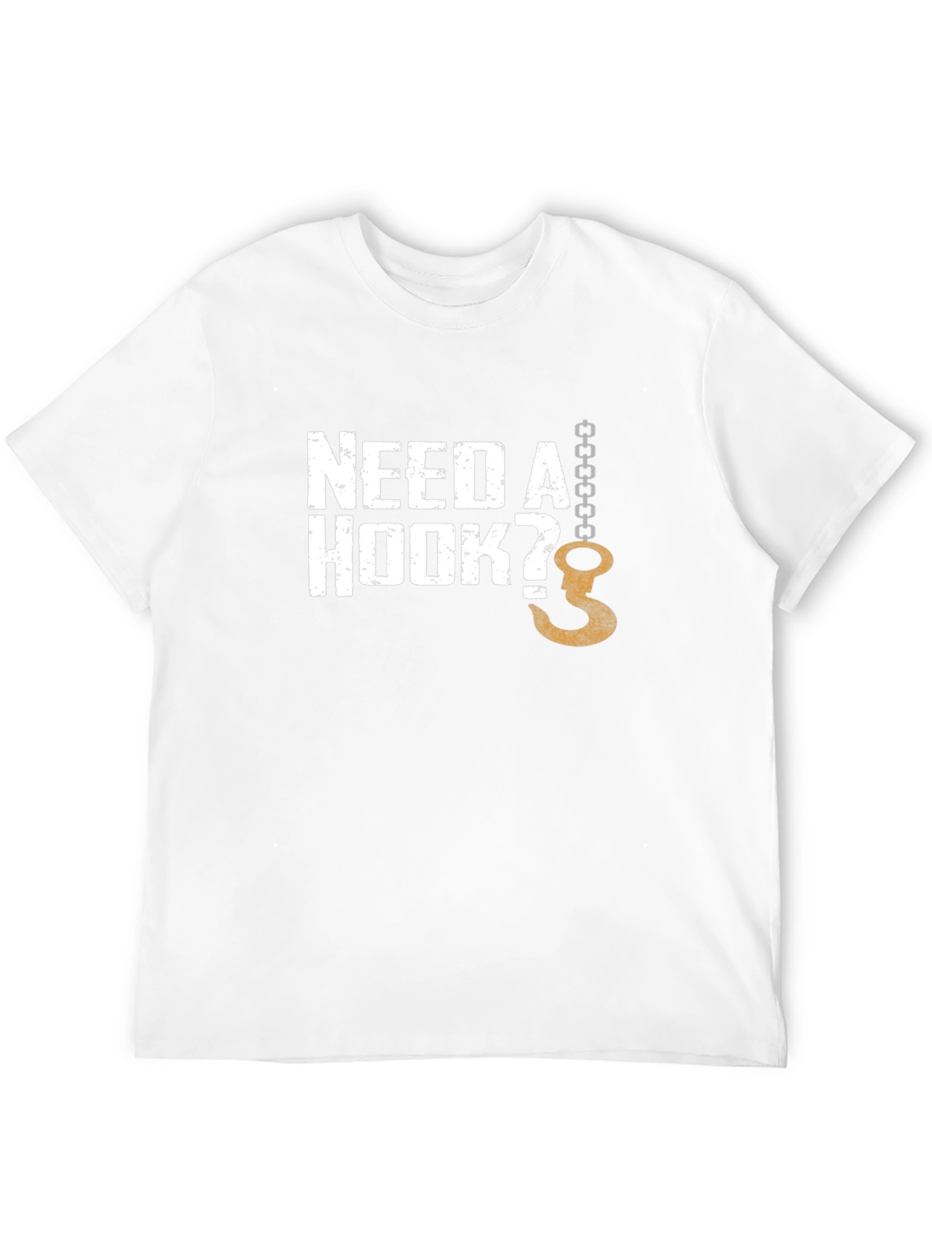 Need a Hook? Mens Graphic Print Crew Neck T-Shirt