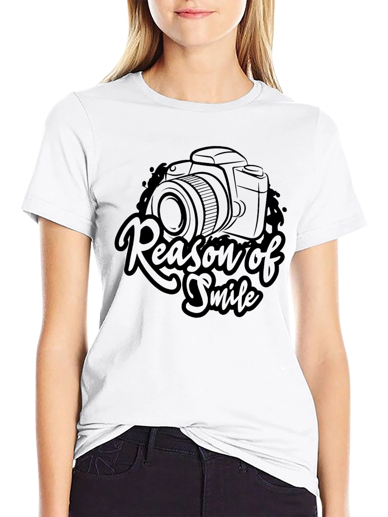 Reason of Smile Camera Graphic Black T-Shirt