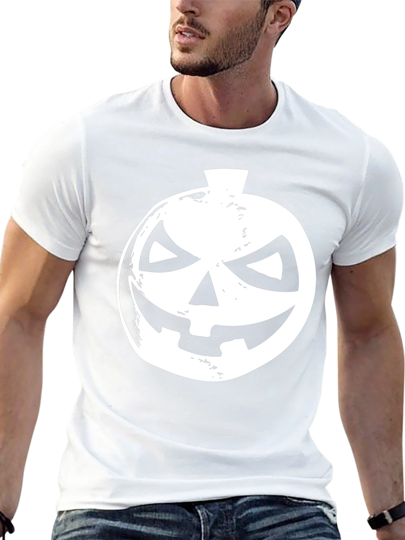 Halloween Pumpkin Face Black T-Shirt