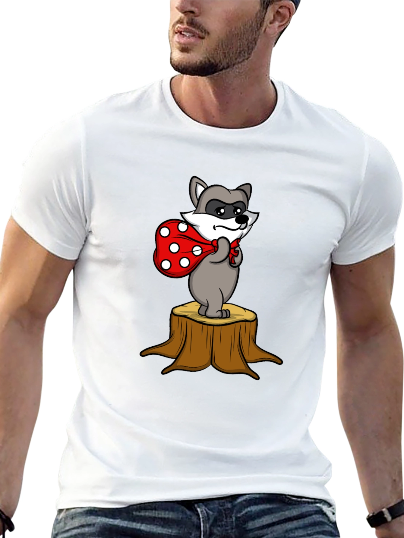 Raccoon Bandit Tee - Cute Cartoon Graphic T-Shirt