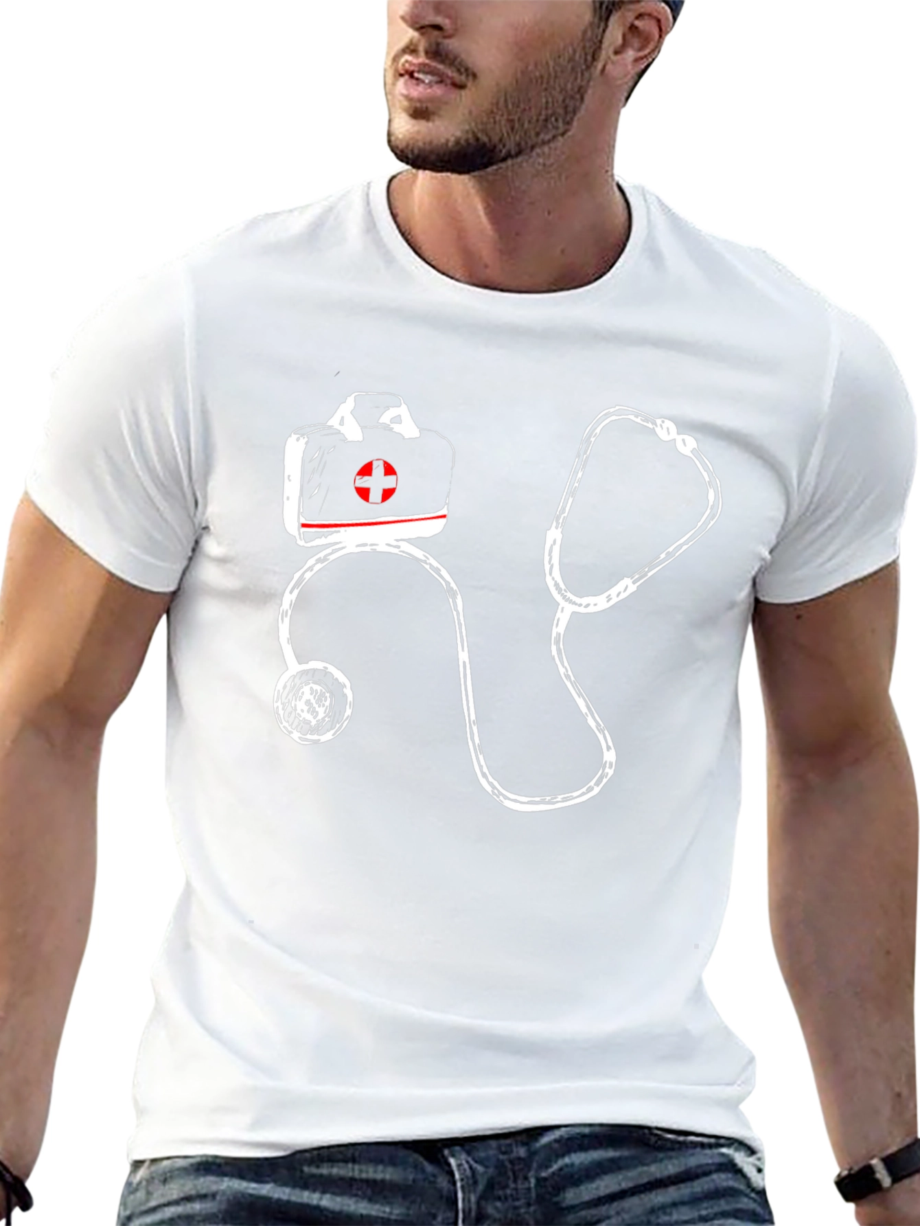 Medical First Aid Stethoscope Graphic T-Shirt