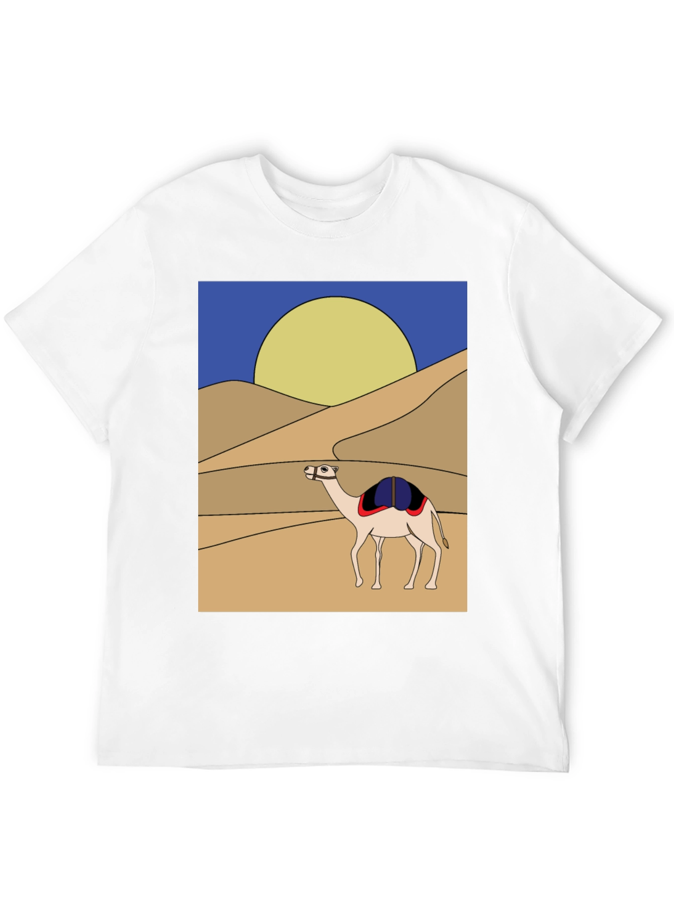 Camel Desert Scene Graphic T-Shirt