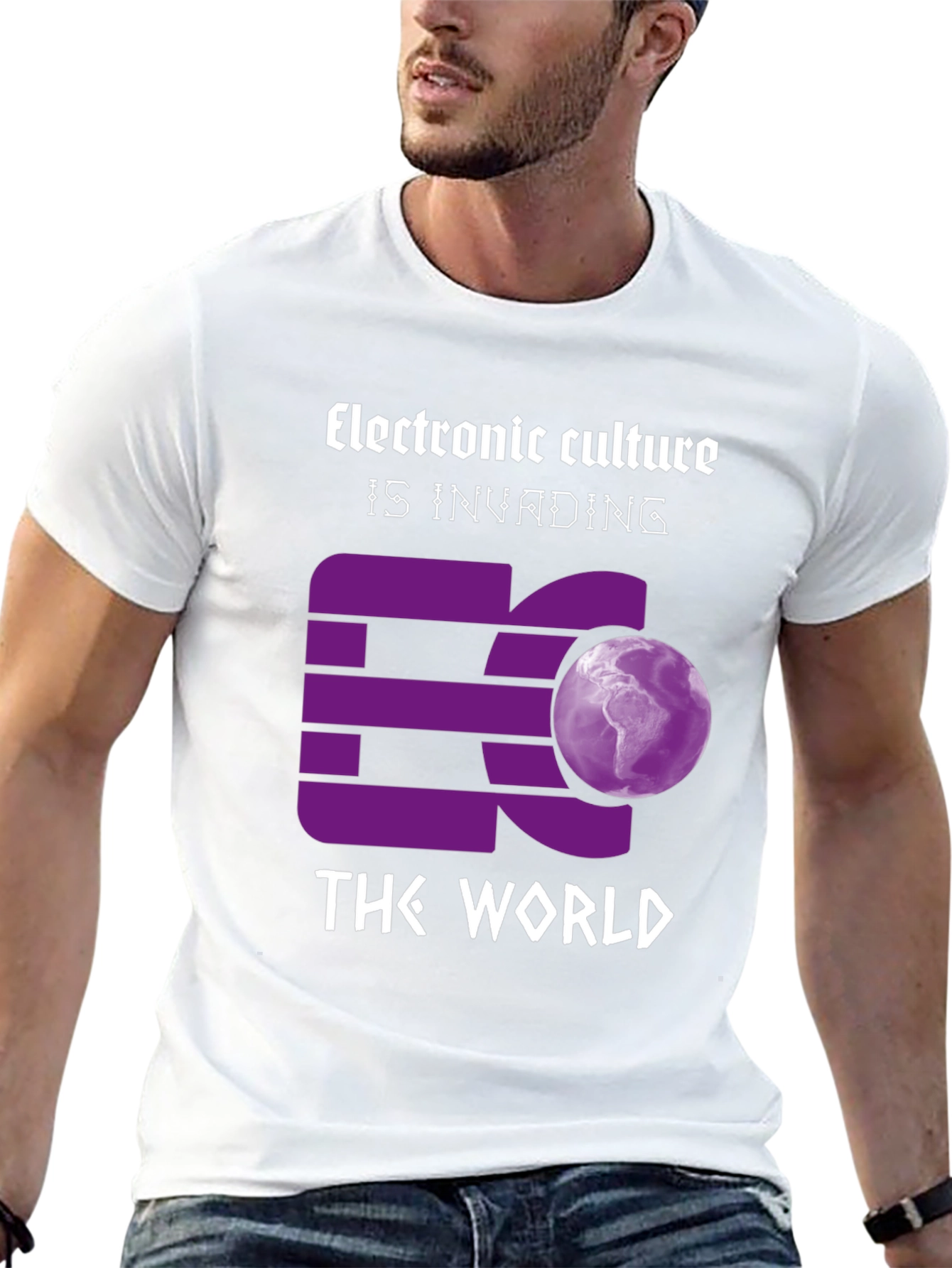Electronic Culture Invading the World Graphic T-Shirt