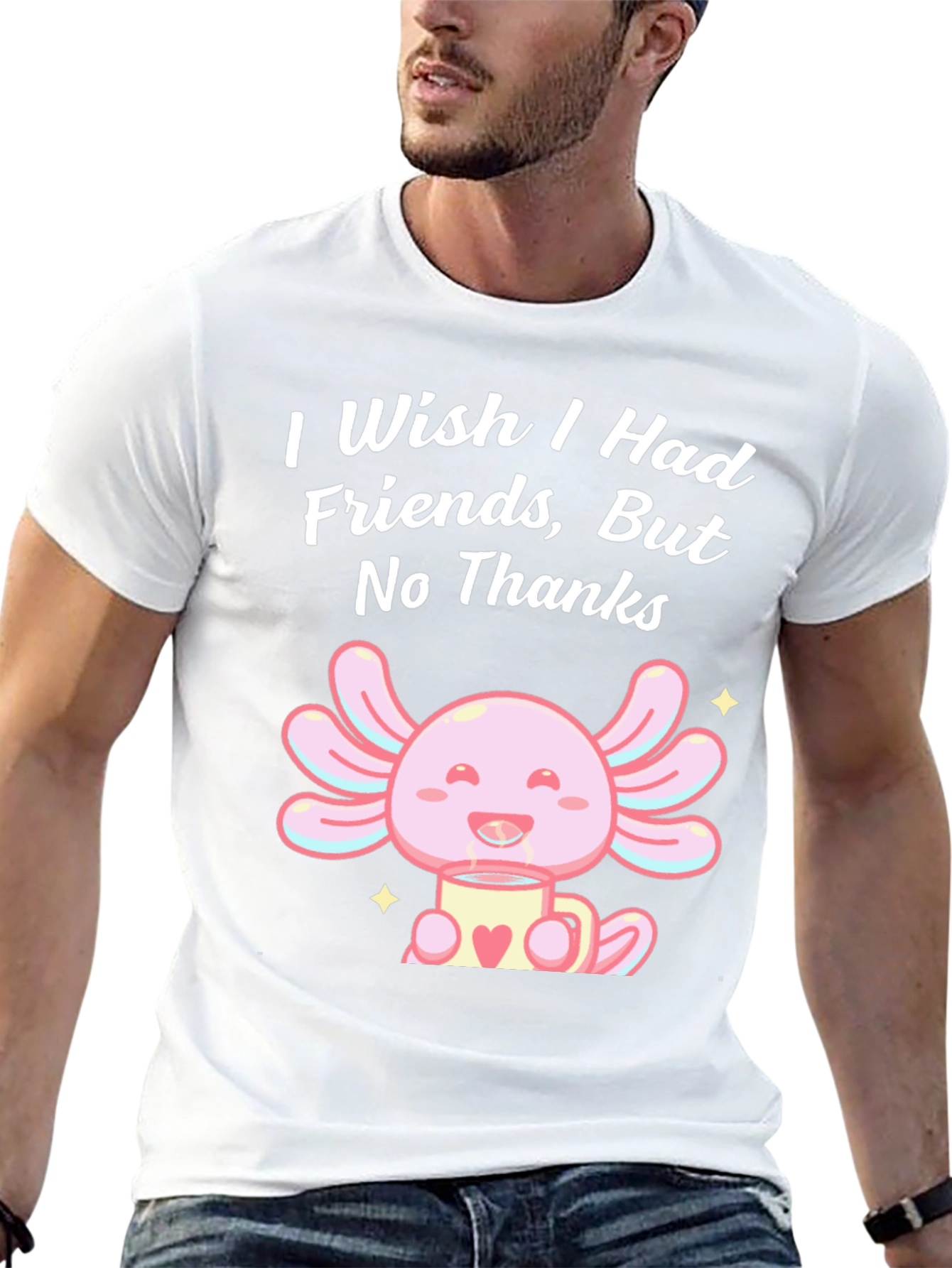 Axolotl No Friends T-Shirt Cute Graphic Tee