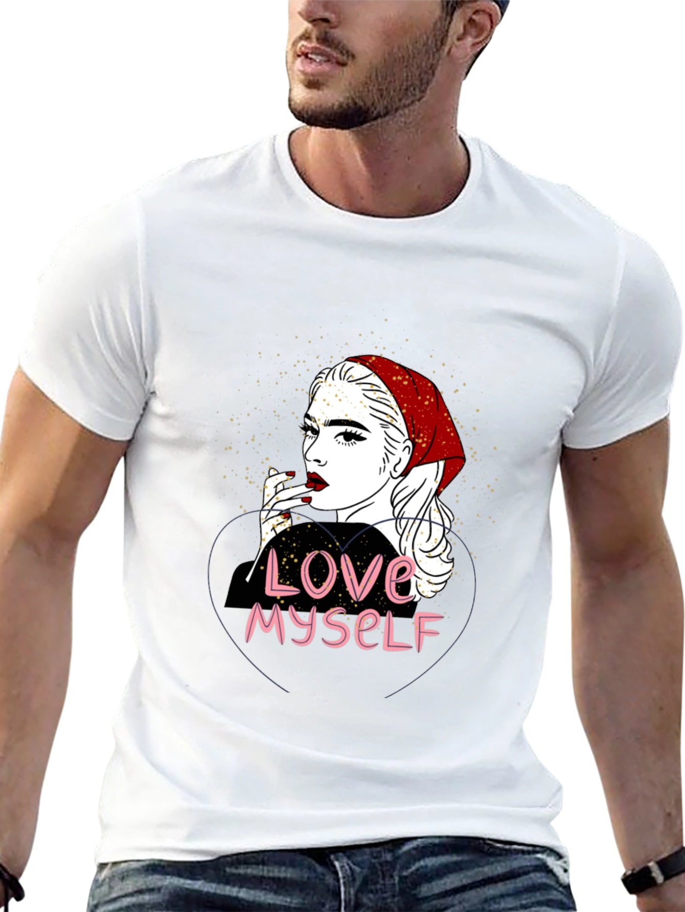 Love Myself Graphic Tee - Black Cotton T-Shirt