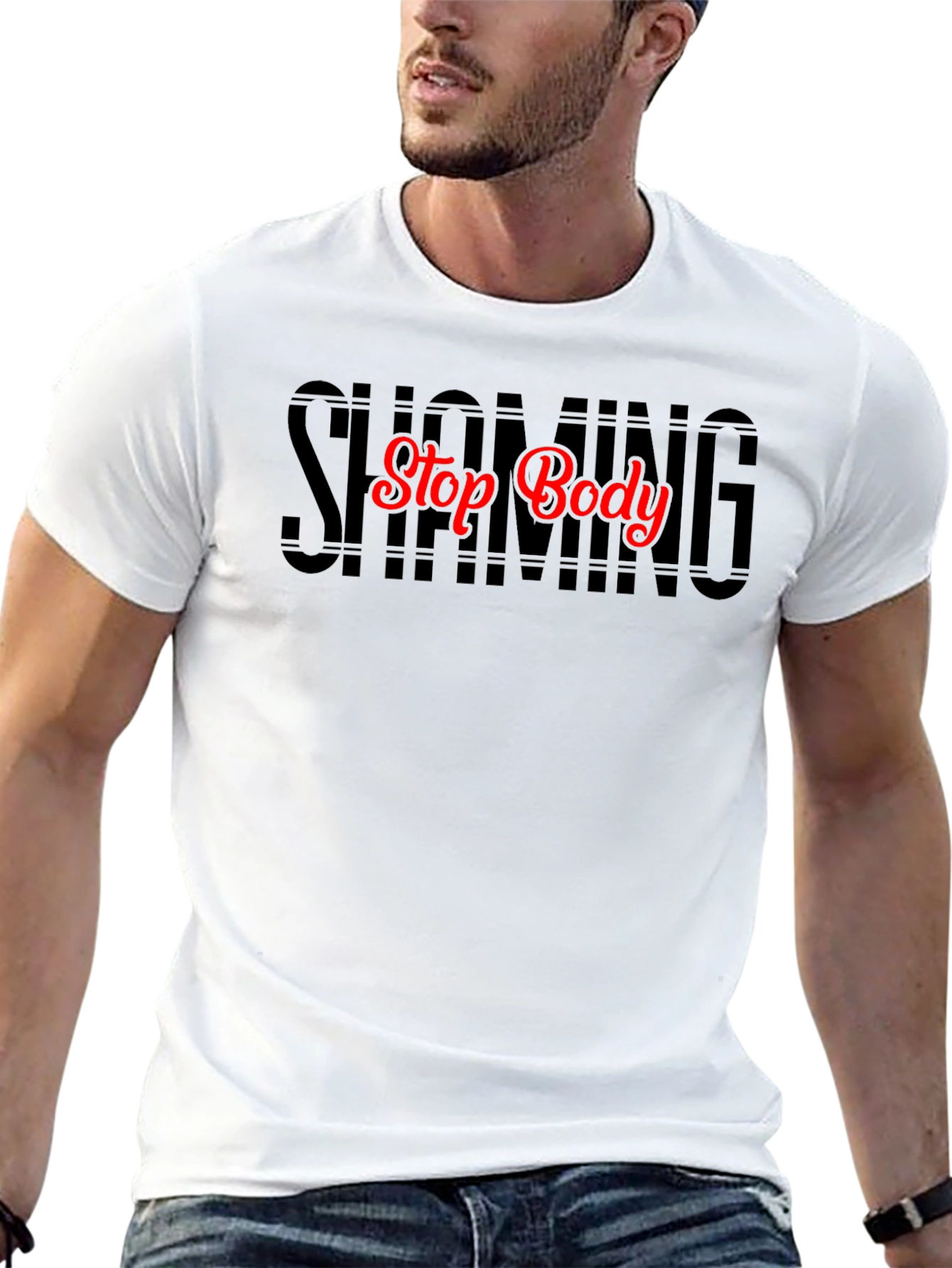 Stop Body Shaming Graphic Tee - Black